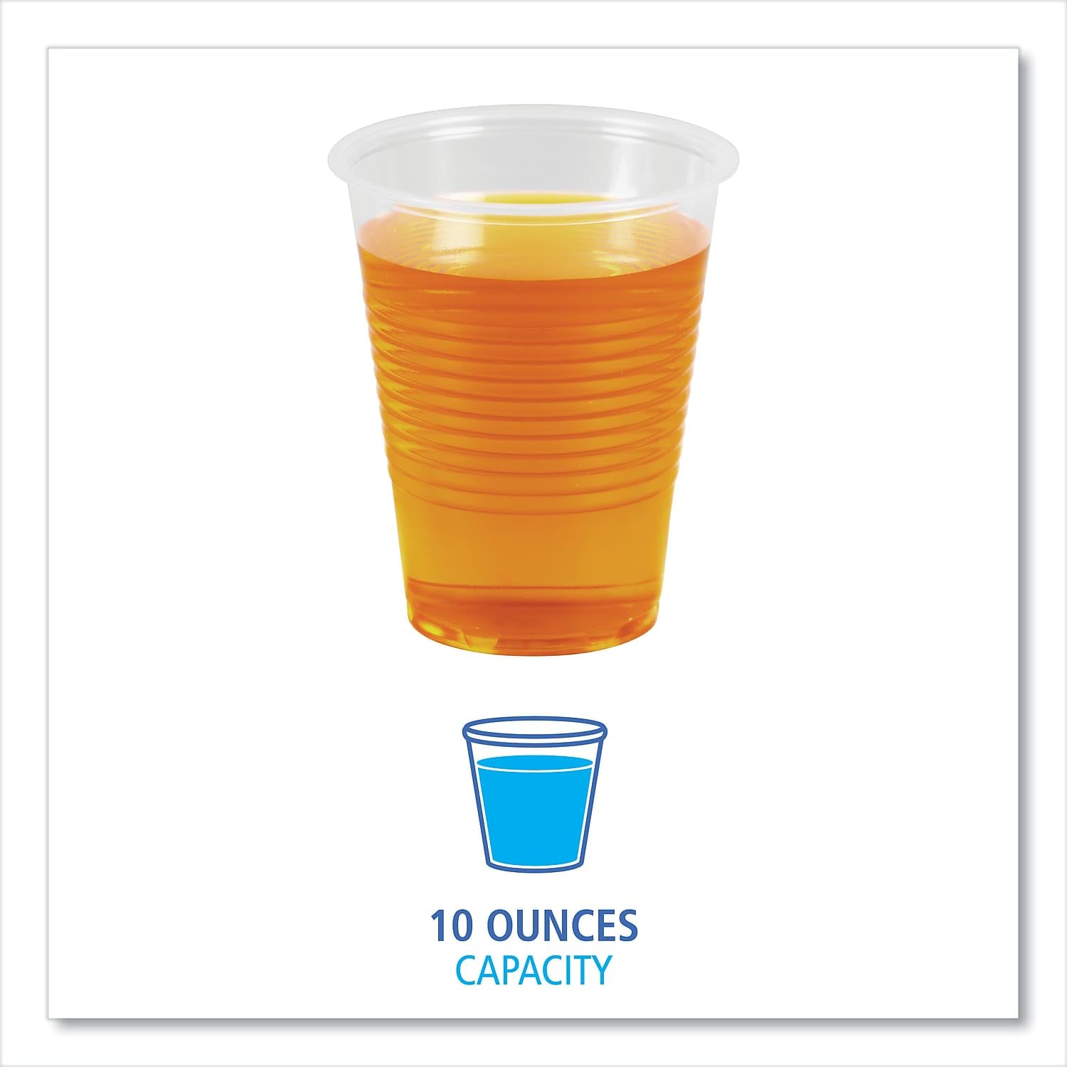 Boardwalk BWKTRANSCUP10PK - 10-Pack Clear Plastic Cold Cups for Parties, Picnics & Beverage Serving - BPA-Free, Reusable Drinkware for Smoothies, Iced Coffee & Cocktails