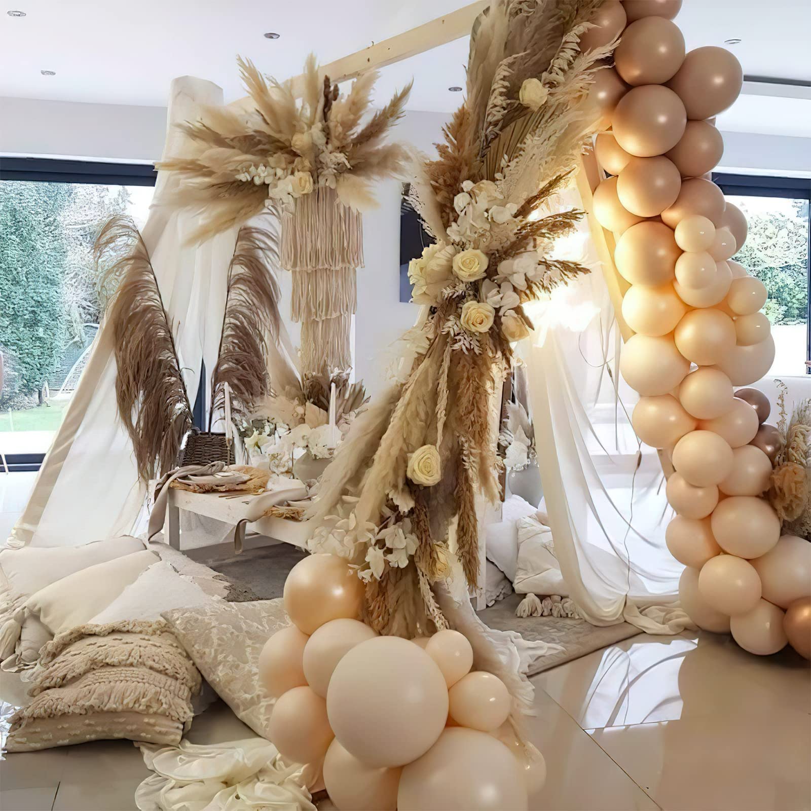 50 Pack 5 Inch Nude Balloons - Boho Apricot & Beige Balloons for Party Decor, Balloon Garland & Arch | Perfect for Birthday Parties, Baby Showers & Wedding Decorations | Elegant Neutral Balloons for Home & Event Decor