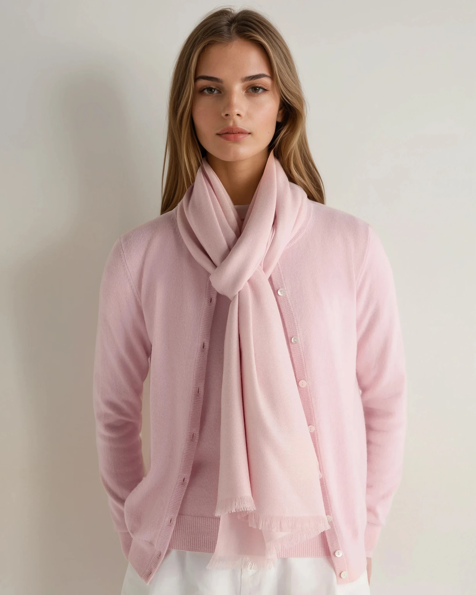Luxury Women's Pashmina Cashmere Shawl Wrap - Soft Blossom Pink Scarf for Winter, Weddings & Evening Events - Elegant Fashion Accessory Gift