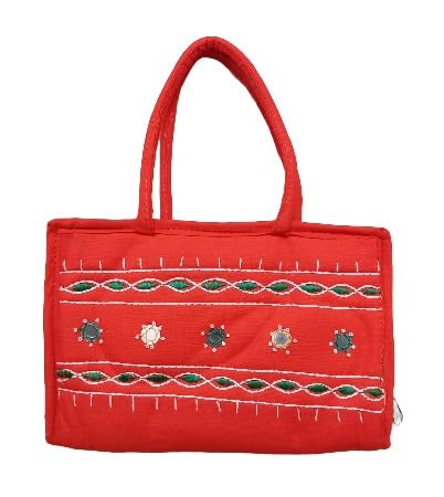 Handmade Mini Cotton Handbag for Women & Girls - Small Purse for Mobile Phone - Perfect Birthday & Christmas Gift for Her - Multicolor Ladies Handheld Bag | Ideal for Parties, Shopping & Daily Use