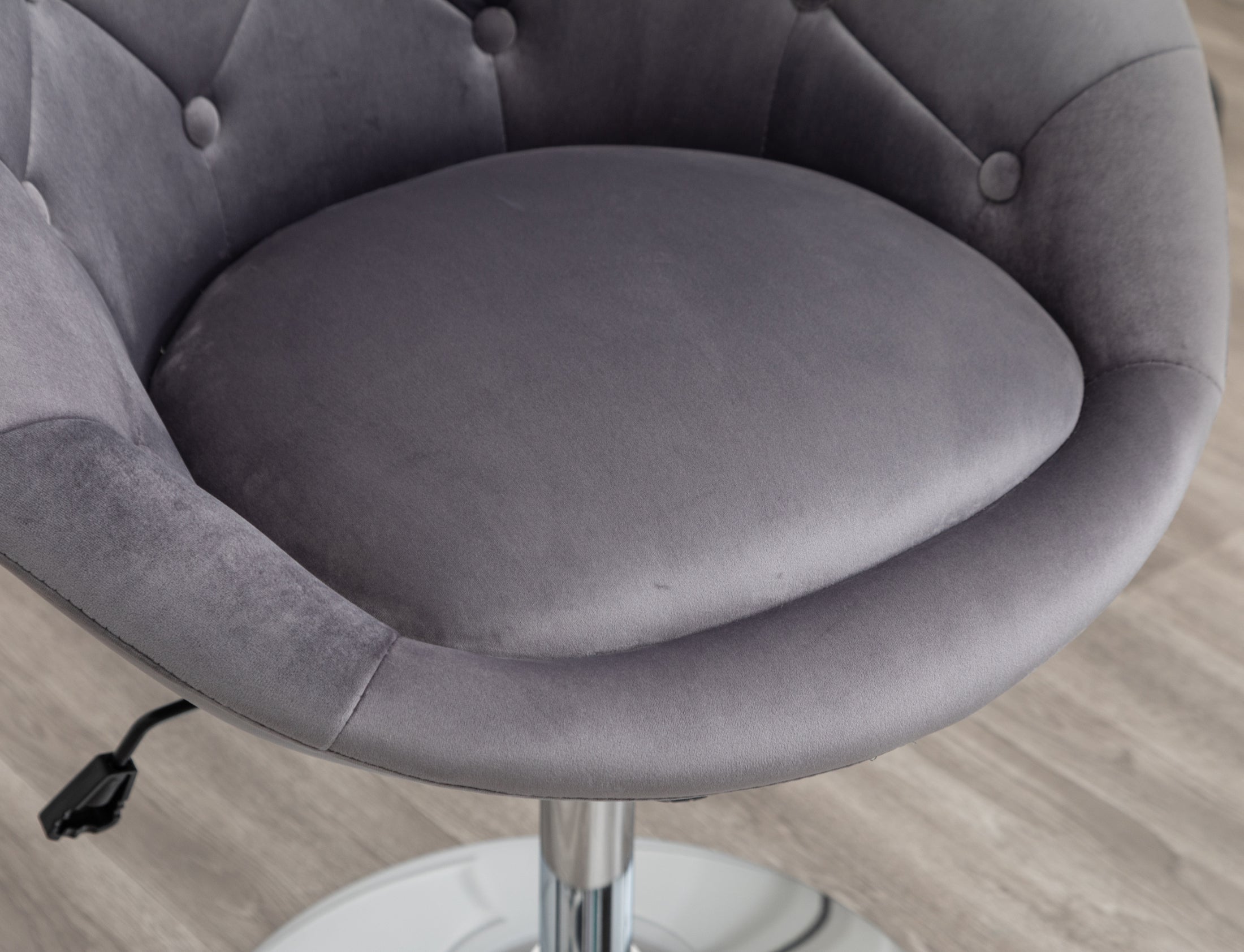 Roundhill Furniture Noas Velvet Upholstered Tufted Back Swivel Accent Chair - Gray Velvet Lounge Chair for Living Room, Bedroom & Office - Modern Comfortable Reading Chair with 360° Rotation