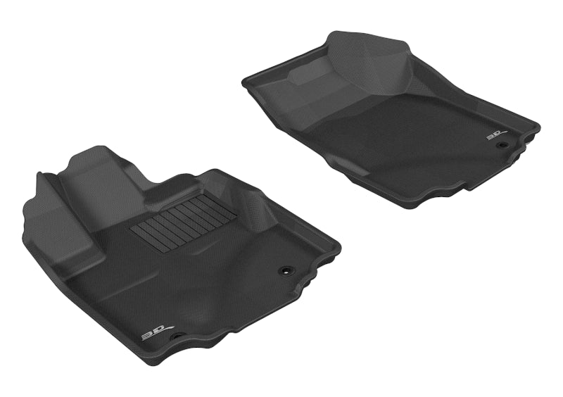 3D MAXpider Custom Fit All-Weather Floor Mats for 2006-2014 Honda Ridgeline Kagu (1st Row) - Black | Durable Car Mats for Trucks & SUVs | Perfect for Winter, Rain, Mud & Everyday Protection