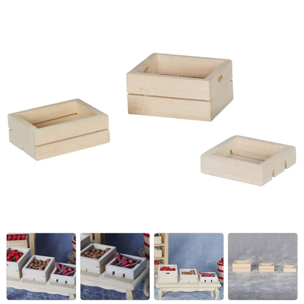 3pcs DIY Mini Fruit and Vegetable Basket Toy Set - Small Dollhouse Furniture, Miniature Storage Baskets for Kids Play, Home Decor & Doll Accessories - Perfect for Pretend Play, Room Decoration and Collectibles
