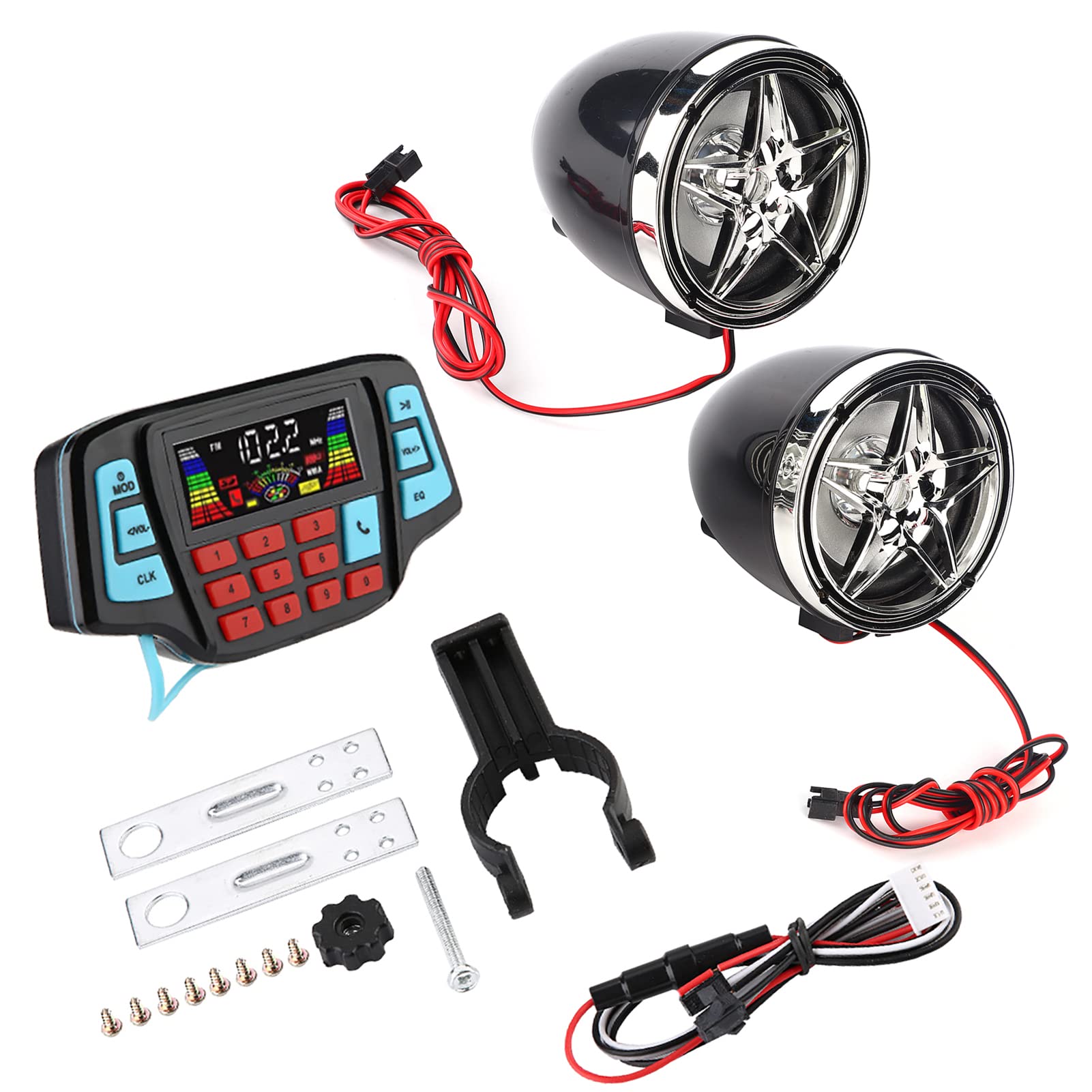 Waterproof Motorcycle Bluetooth Speakers with Amplifier - USB/SD for Outdoor Riding
