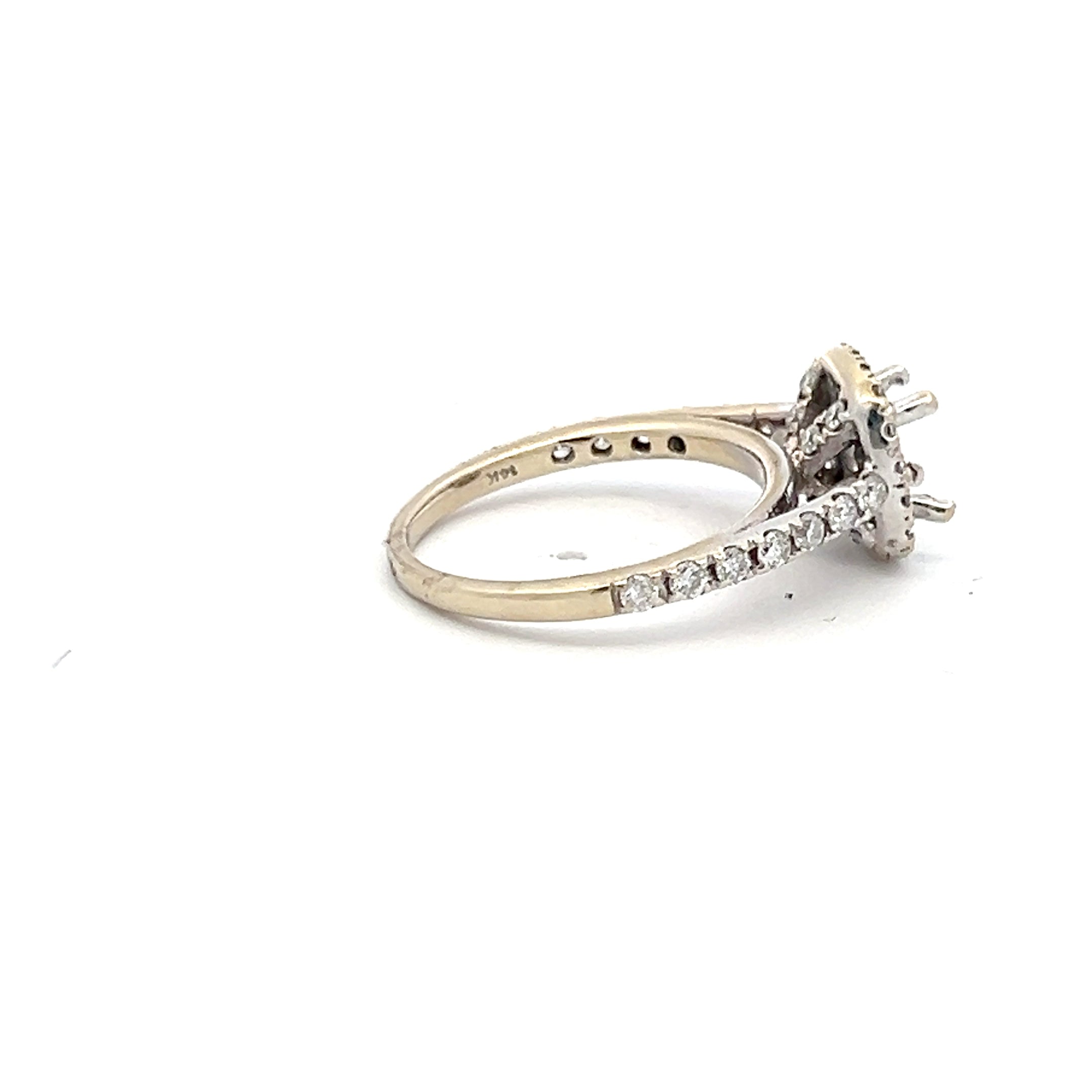 0.45 Carat Round Brilliant G SI1 Diamond Engagement Ring - 14K White Gold Semi Mount Setting for Wedding Proposal, Anniversary Gift & Bridal Jewelry