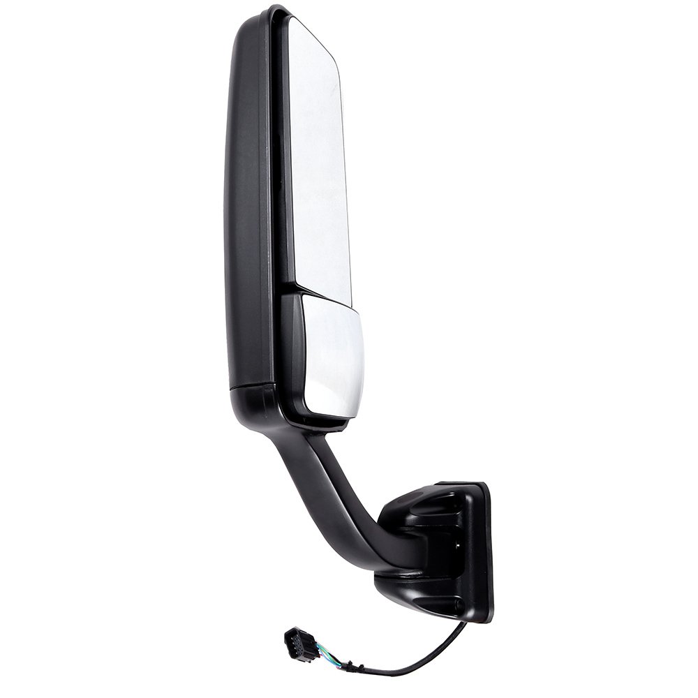Heated Power-Adjusted Black Manual Folding Truck Hood Mirror - Compatible with 2008-2016 Freightliner Cascadia (Left Side Upgrade) | Durable Rearview Mirror for Enhanced Visibility & Safety in All Weather Conditions