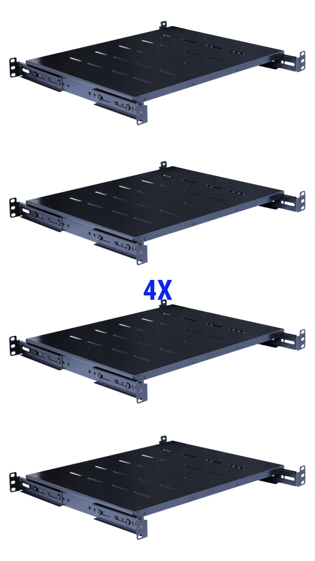 1U Adjustable Depth Fixed Rack Server Shelf (14-20.5 inch) - 19