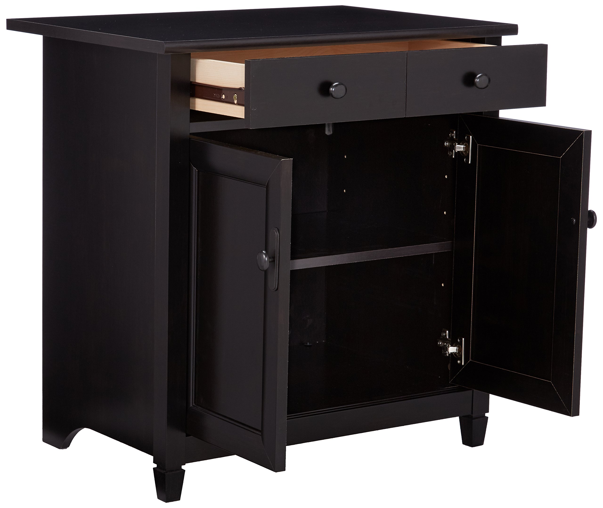 Sauder Edge Water Utility Cart - Multi-Purpose Storage Bookcase & Stand for Home, Office, or Kitchen Organization