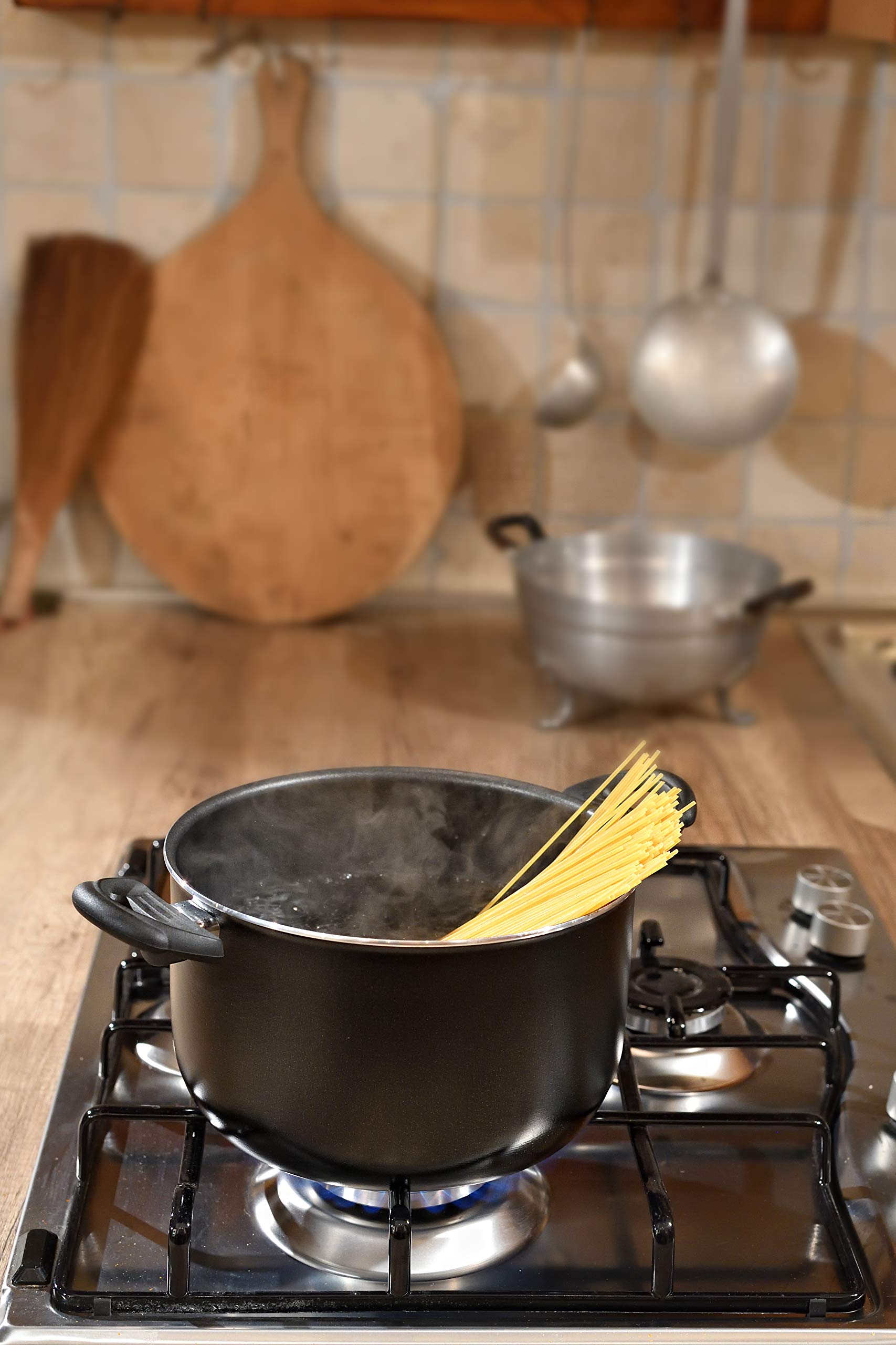 RAVELLI Italia Linea 30 Non-Stick Stock Pot with Glass Lid - 3.2 Quart Stainless Steel Cookware for Soups, Stews & Pasta - Perfect for Home Cooking & Professional Kitchens