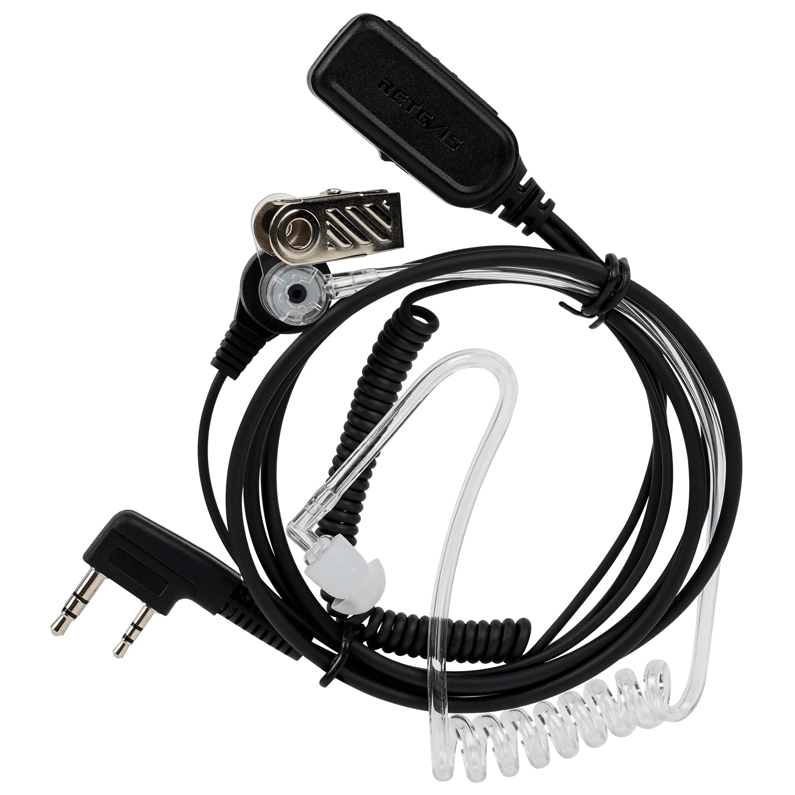 Retevis VOX Hands-Free Walkie Talkie Headset with Mic - 2 Pin Acoustic Tube Security Earpiece for Two Way Radios - Compatible with RT617 RT619 RT622 RT24 RT27 Baofeng Radios (1 Pack) - Ideal for Security Guards, Construction Sites & Event Staff Communication