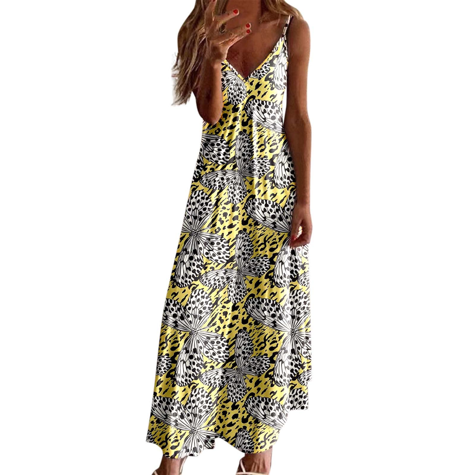 Women's Floral Print Spaghetti Strap Shift Dress - Casual Loose Fit Vacation Sundress for Beach, Party & Summer Outings