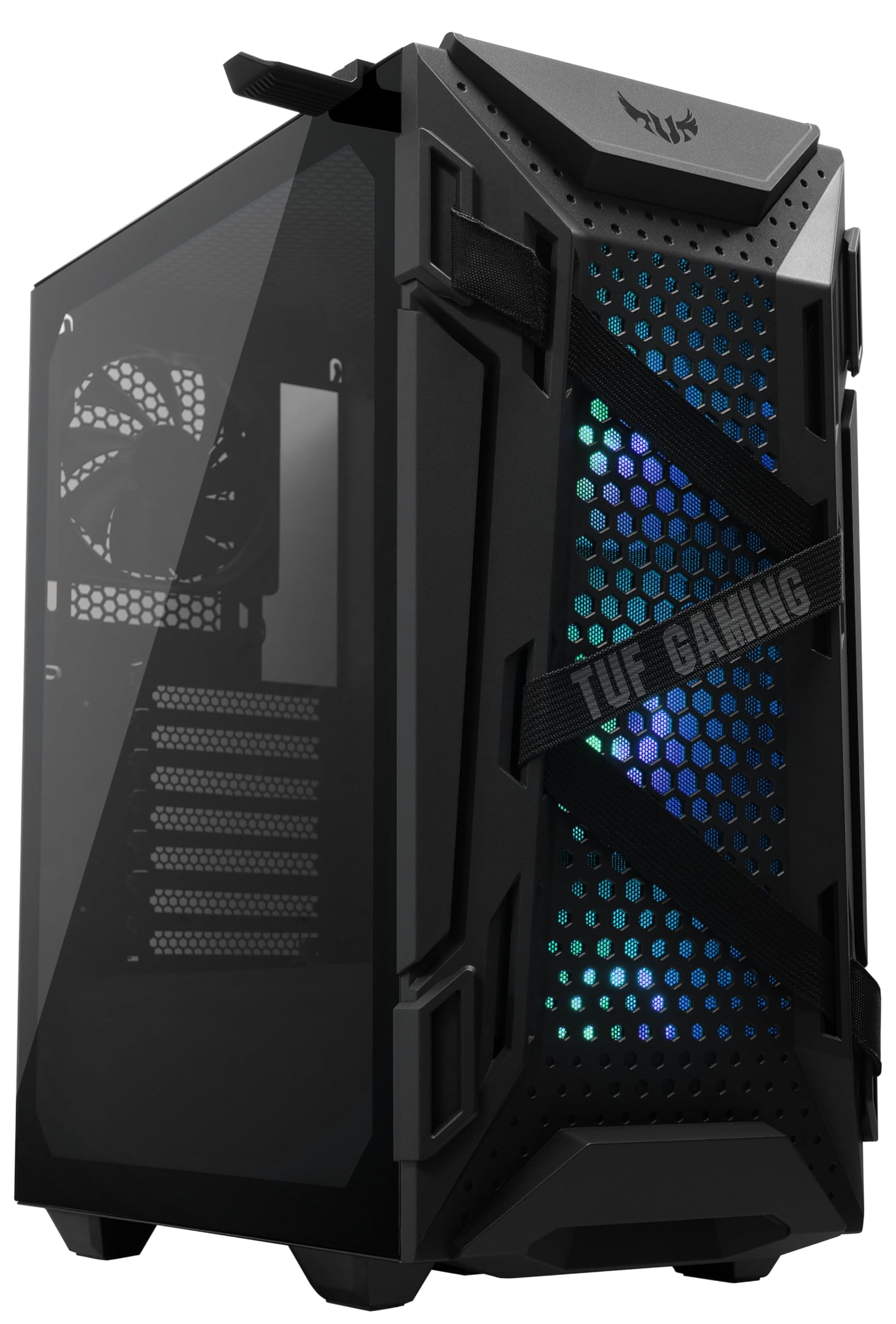 ASUS TUF Gaming GT301 ATX Mid-Tower PC Case - Compact Design, Tempered Glass Side Panel, Black | Perfect for Gaming Rigs & High-Performance Builds