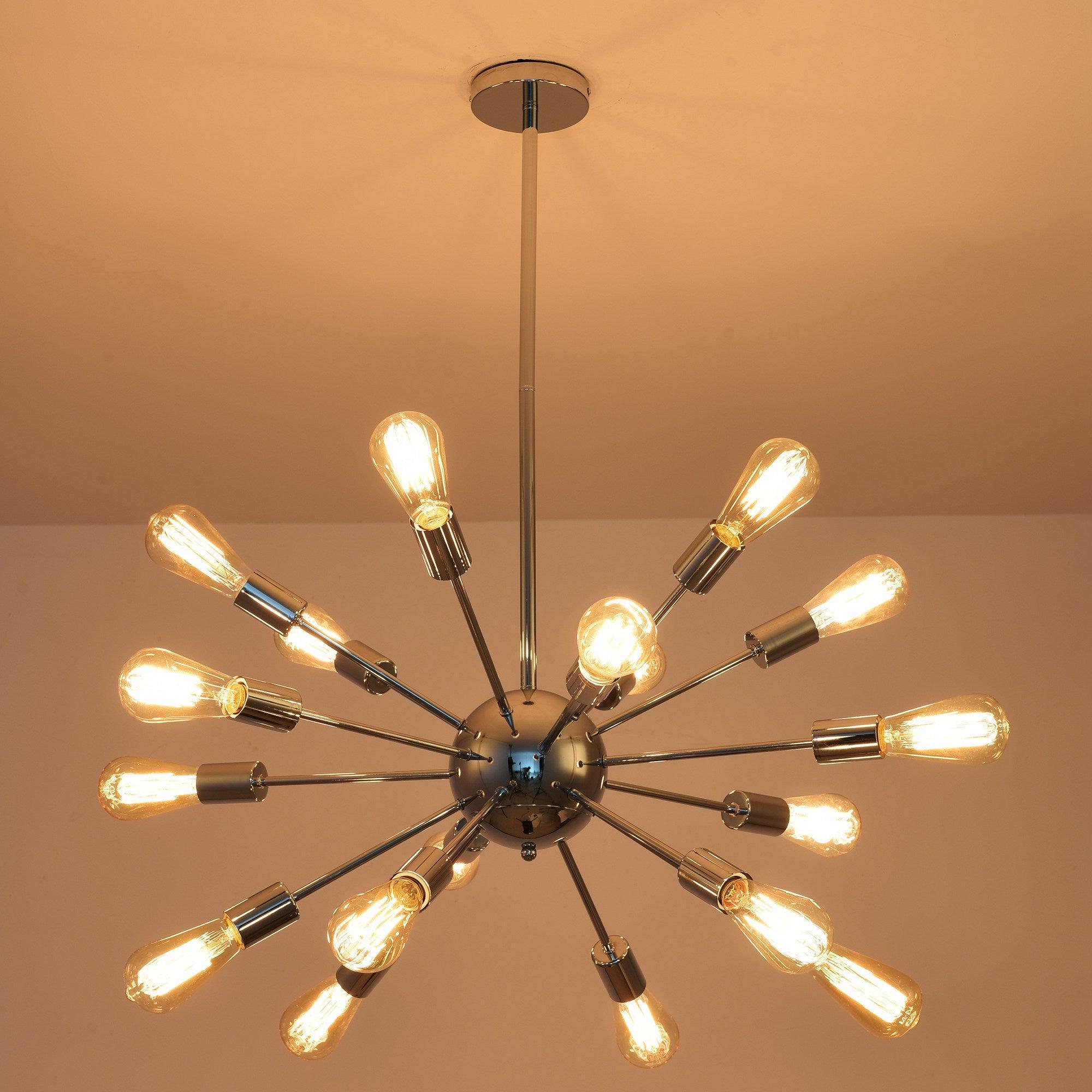 Cordell 18-Light Chrome Sputnik Sphere Chandelier - Modern Ceiling Lighting Fixture for Dining Room, Living Room & Bedroom