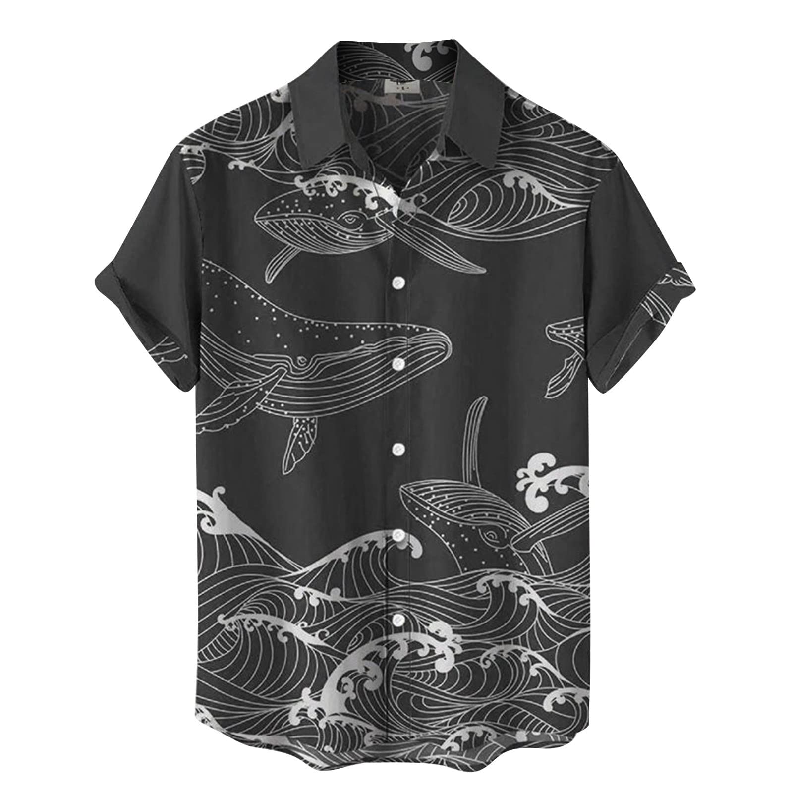 Men's Floral Hawaiian Shirts - Short Sleeve Button Down Beach Shirts with Turn Button | Casual Summer Wear for Vacations, Luaus & Tropical Parties