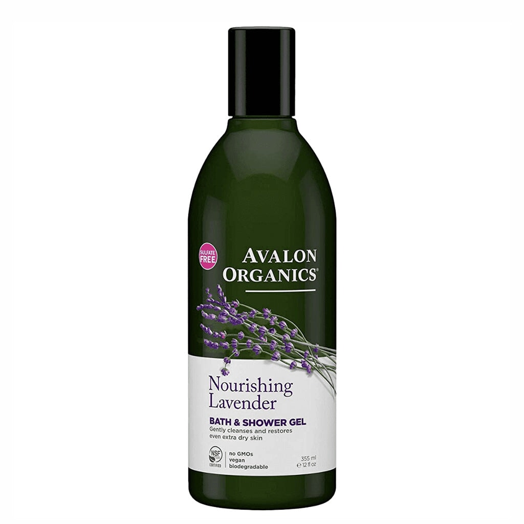 Avalon Organics Lavender Bath & Shower Gel - Soothing Body Wash for Relaxation & Stress Relief - Perfect for Spa Nights & Self-Care Routines