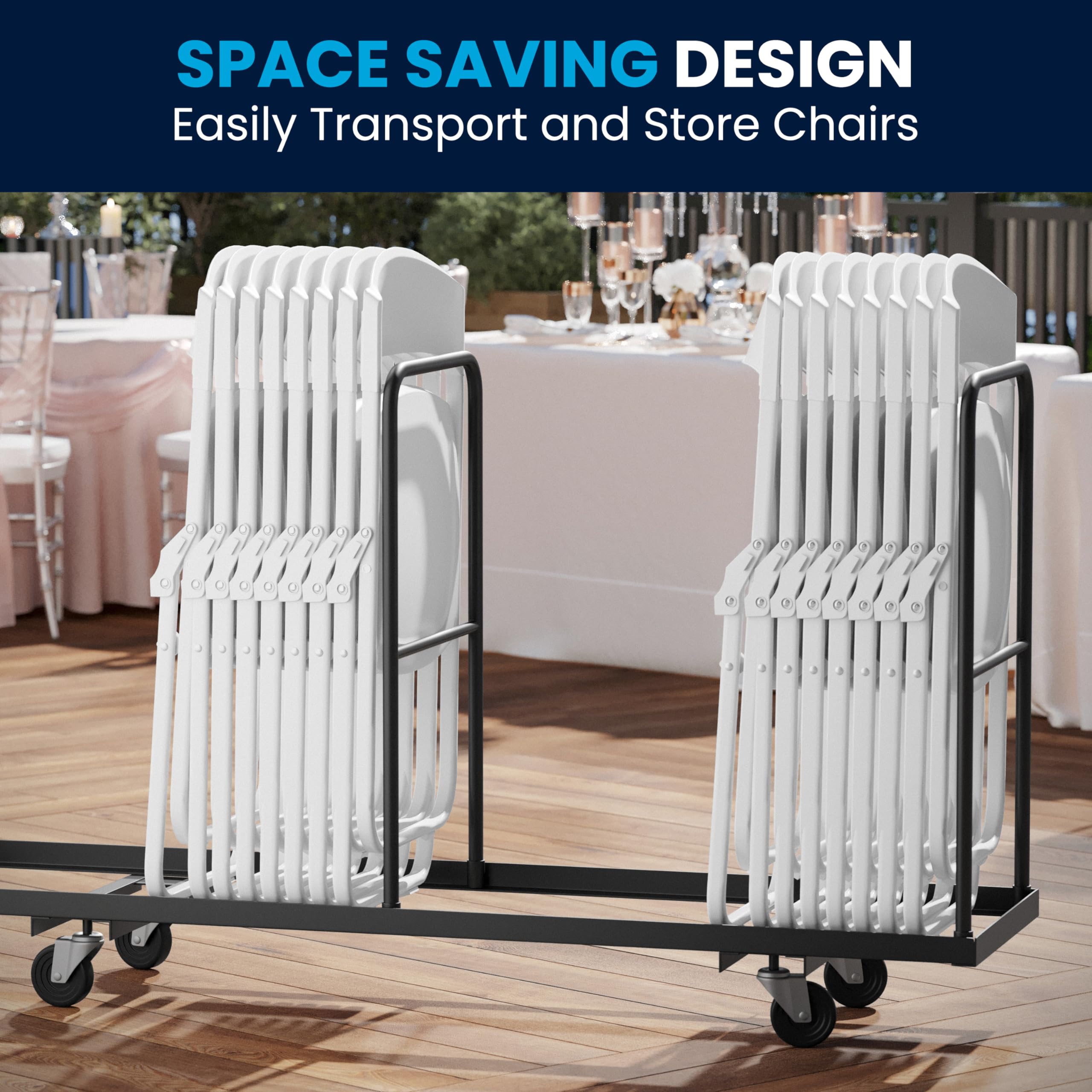 Flash Furniture 2-Pack HERCULES Series 500 lb Capacity Heavy Duty White Plastic Folding Chairs with Built-in Ganging Brackets - Perfect for Events, Parties, and Commercial Use
