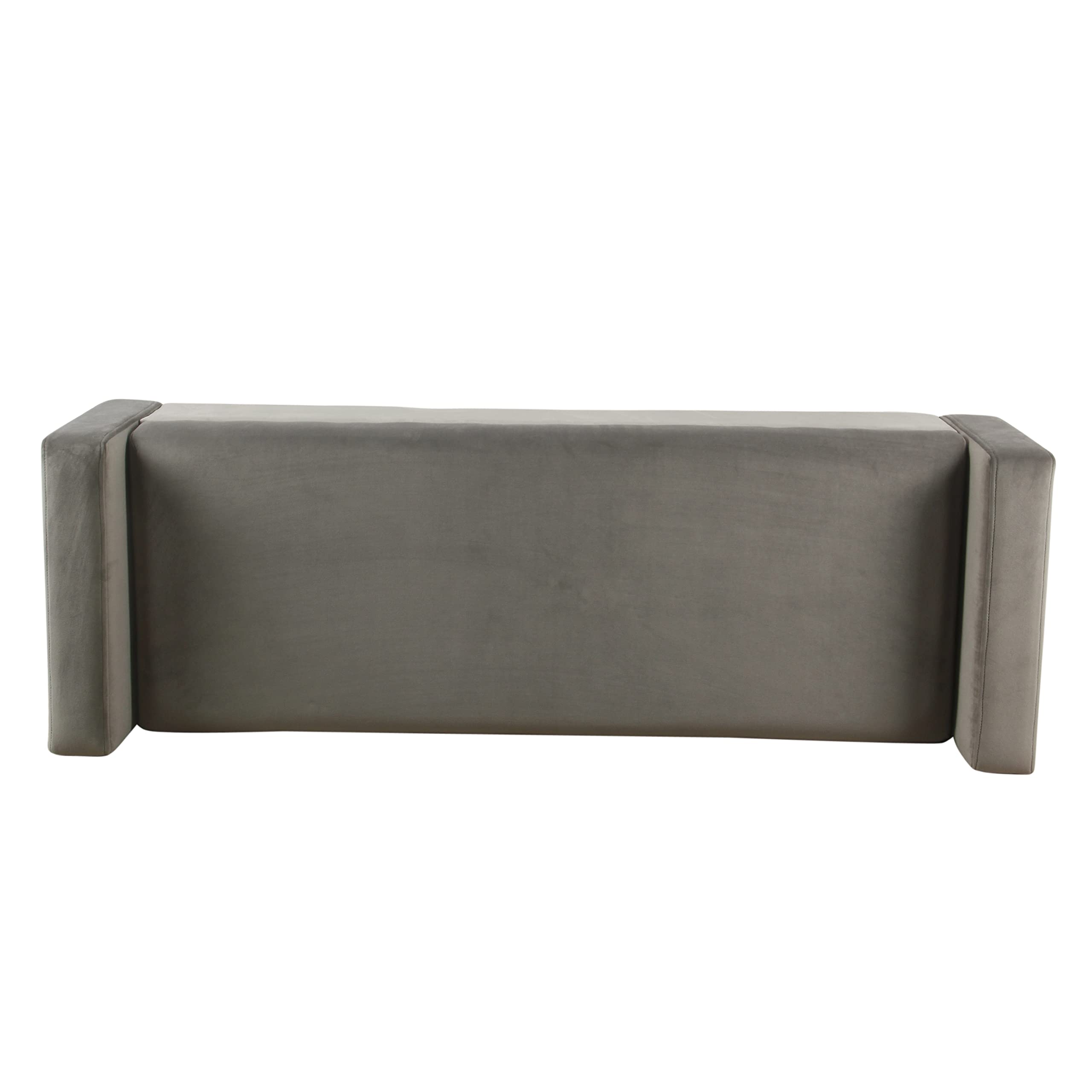 Modern Velvet Storage Ottoman Bench - Gray for Living Room & Bedroom Decor