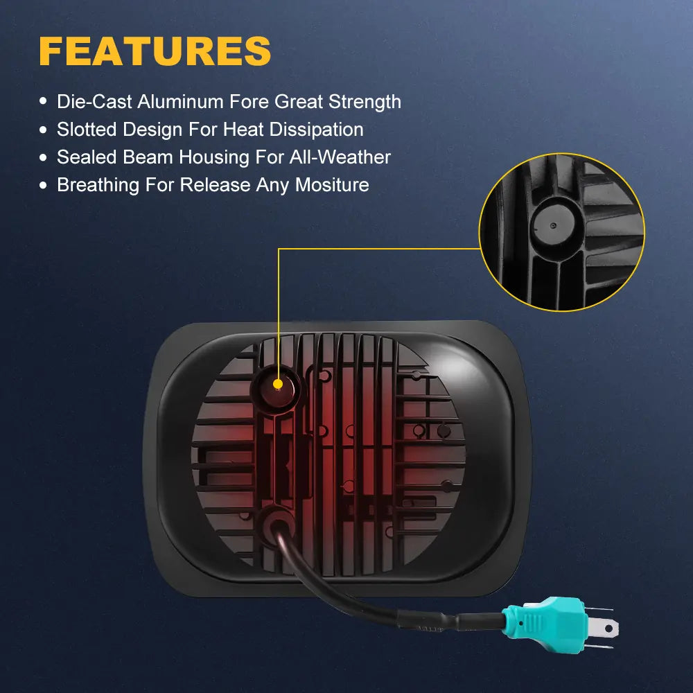 LOYO 5x7 7x6 H6054 LED Headlights for Jeep XJ YJ & Trucks - High Performance with DRL & Turn Signal - Perfect for Off-Roading & Night Driving