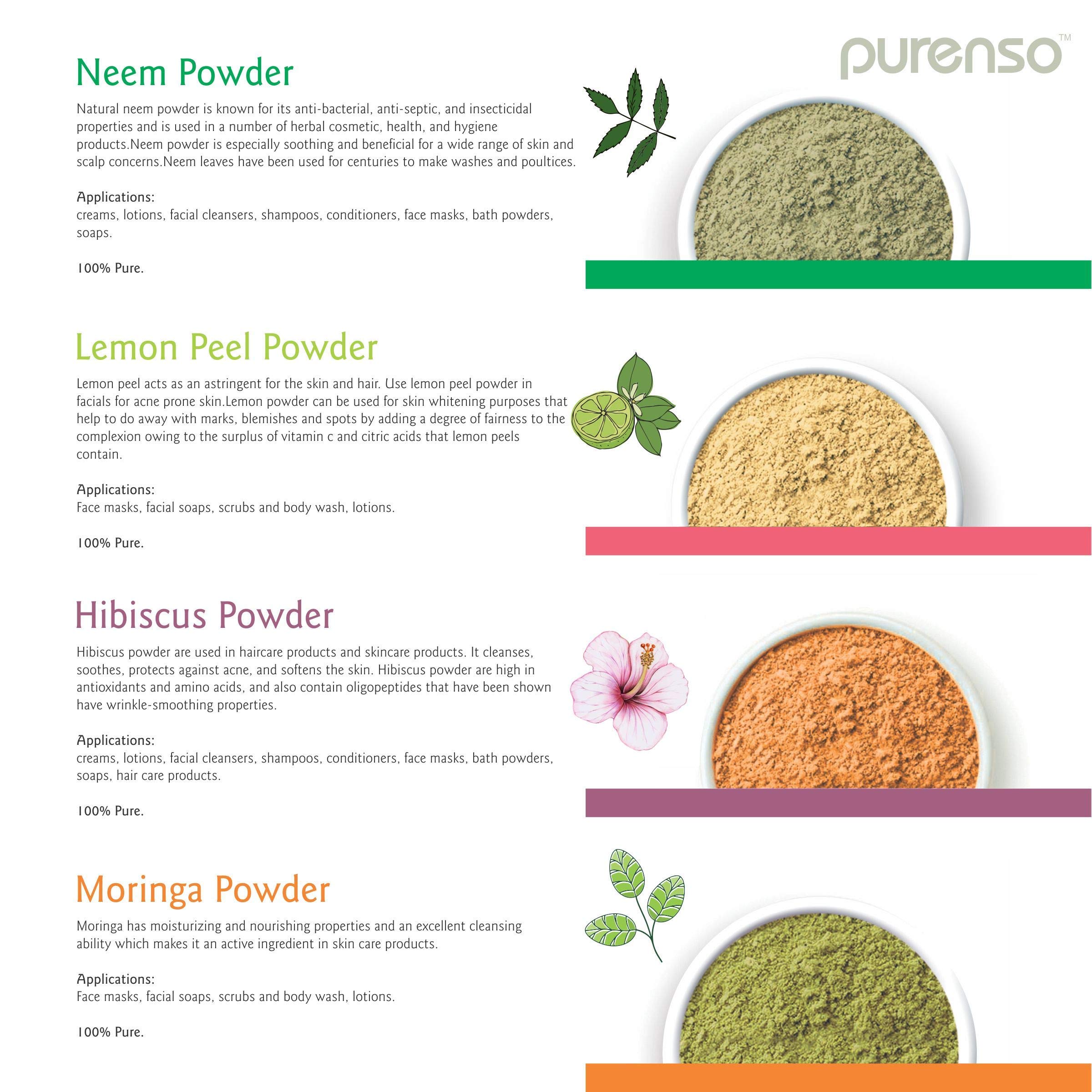 Pure Purenso Select 100% Organic Hibiscus Powder - 100g | Natural Skincare, Healthy Drinks & DIY Beauty Recipes
