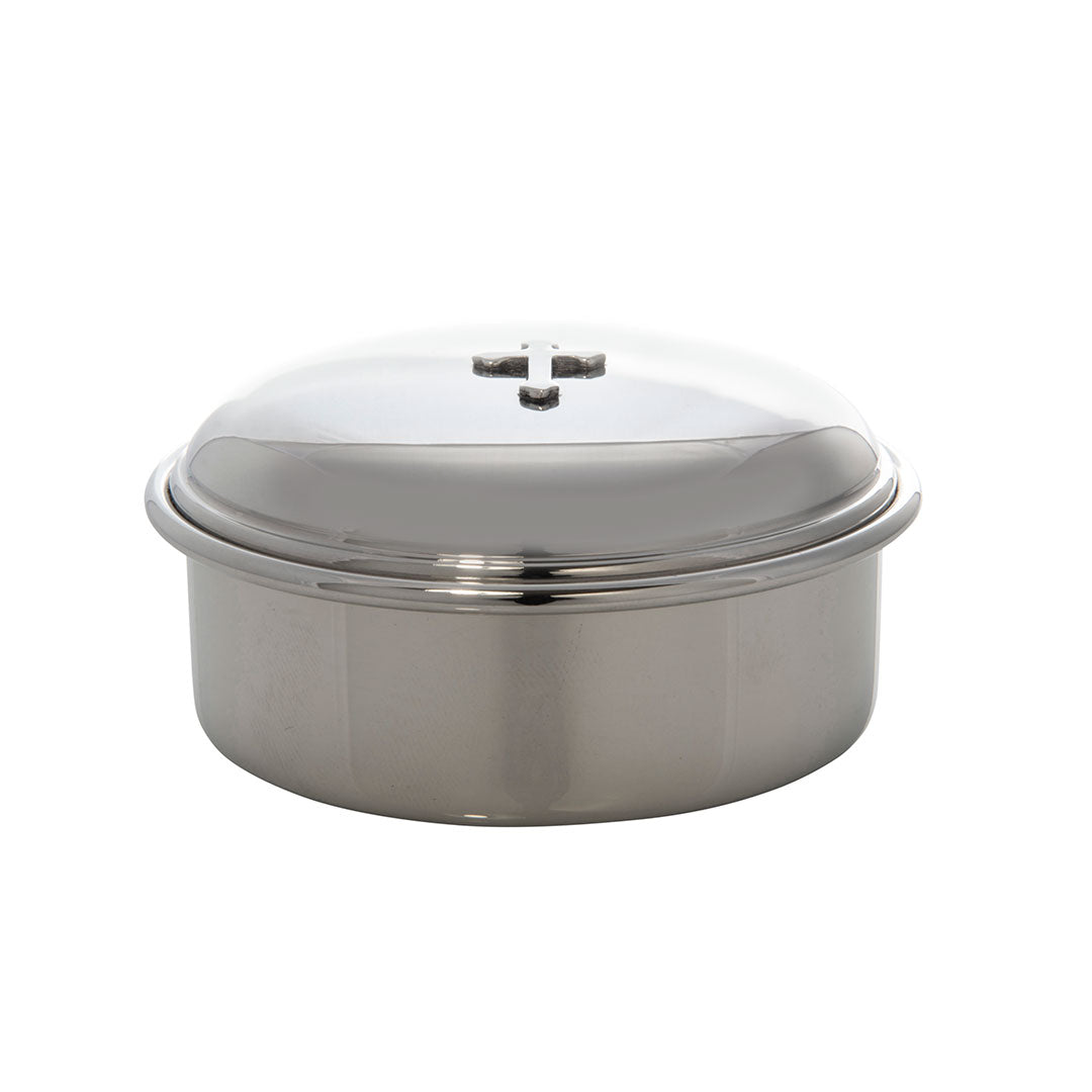 Elegant Pewter Round Cross Keepsake Box - Perfect for Jewelry Storage, Religious Gifts & Home Decor - Ideal for Baptism, Confirmation & Wedding Keepsakes