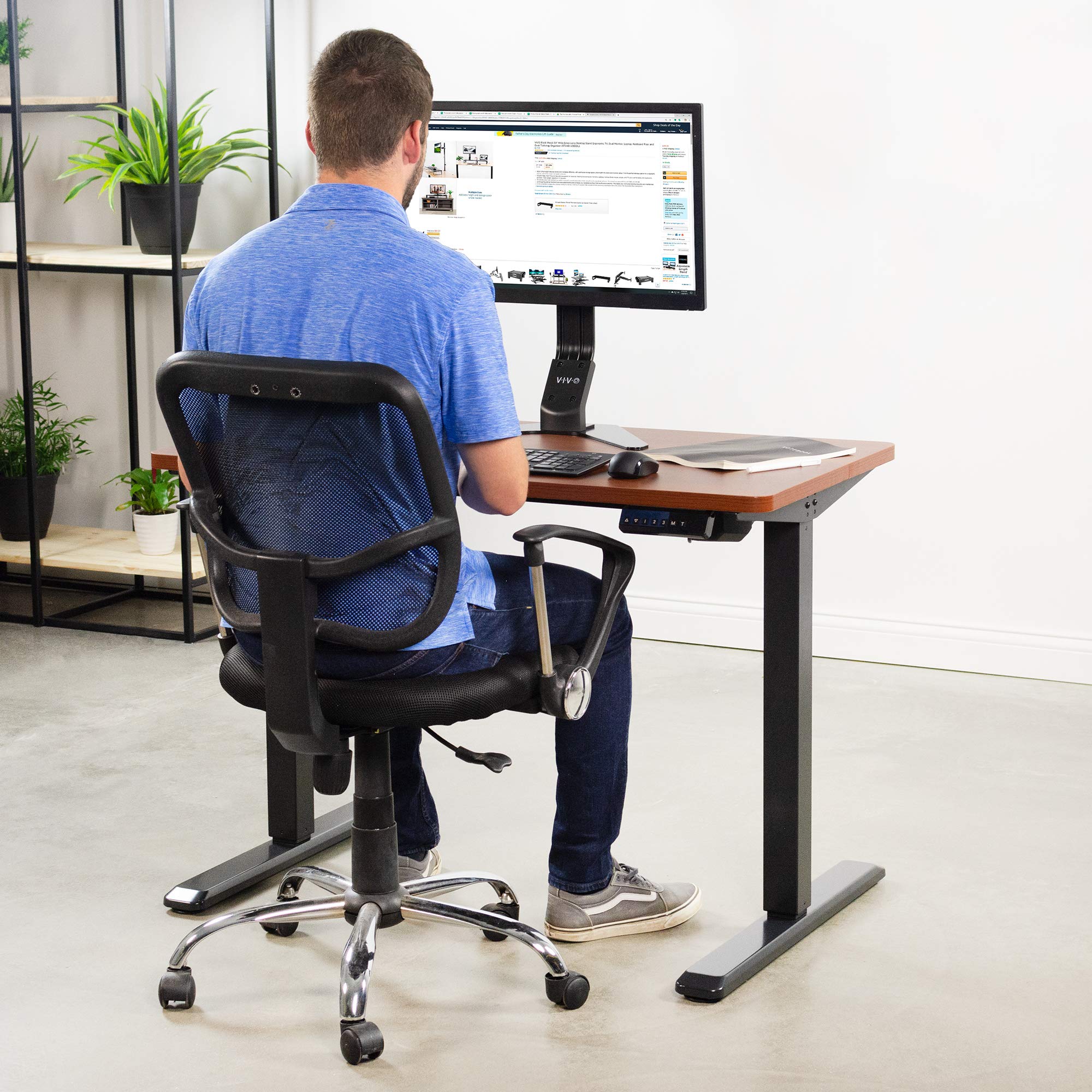 Premium 43 x 24 Inch Dark Walnut Universal Solid Wood Table Top - Compatible with Standard & Sit-Stand Adjustable Desk Frames - Perfect for Home Office, Workspace & Gaming Setup