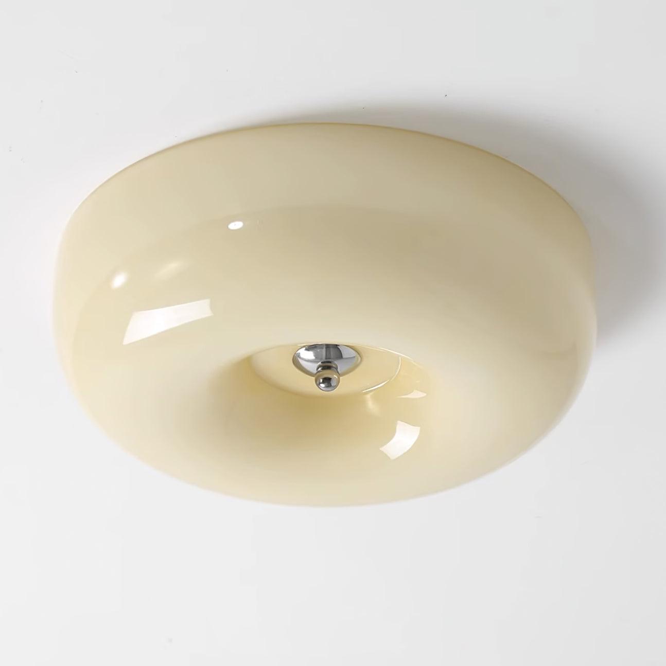 Cream Pudding Ceiling Light Fixture - Modern LED Flush Mount Lighting for Bedroom, Living Room & Kitchen - Soft Warm White Glow, Energy Efficient Home Decor