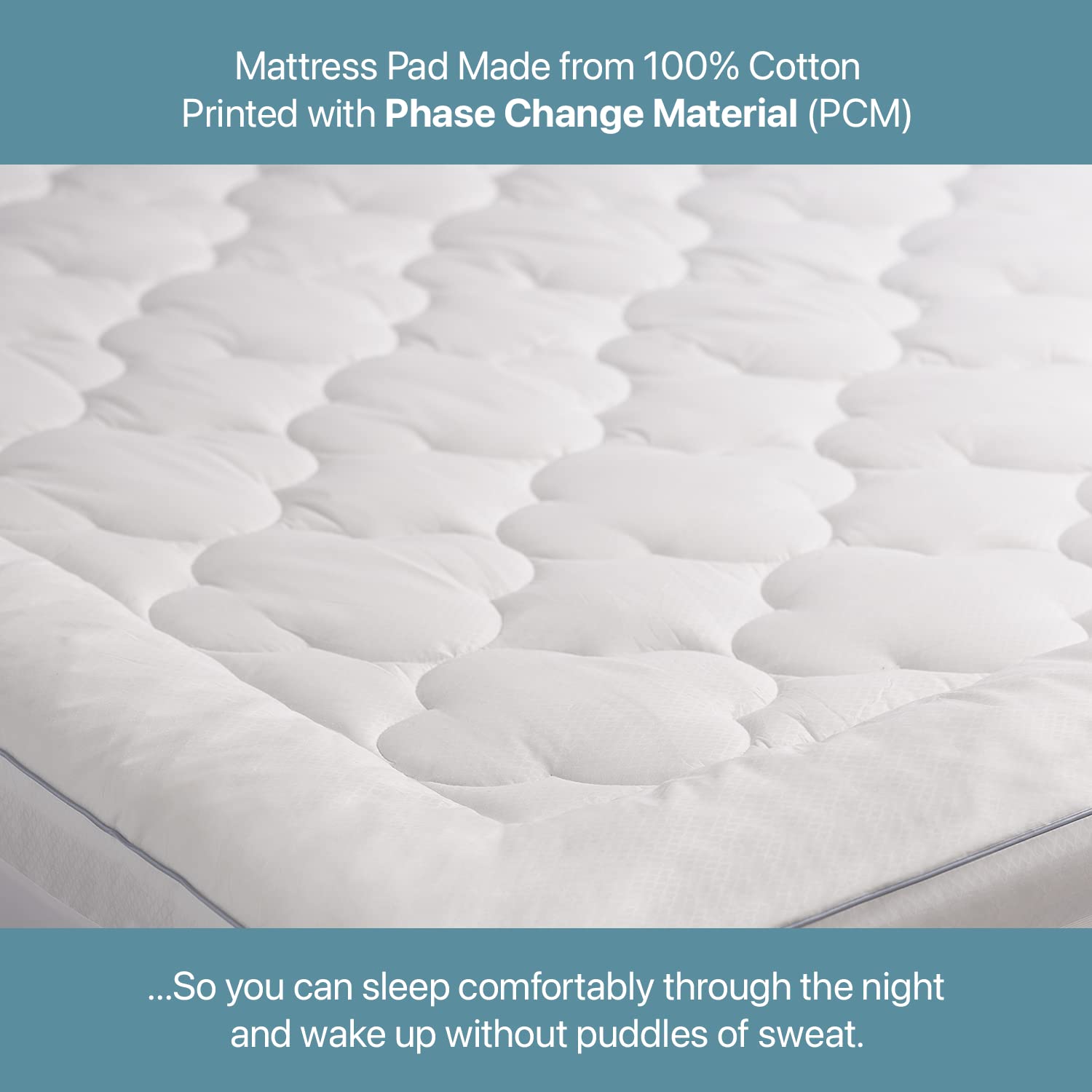 Allied Home Twin Cooling Mattress Topper - 100% Cotton Pillow Top Cooling Bed Topper for Night Sweats & Hot Sleepers - Down Alternative Mattress Pad for Mattresses Up to 20