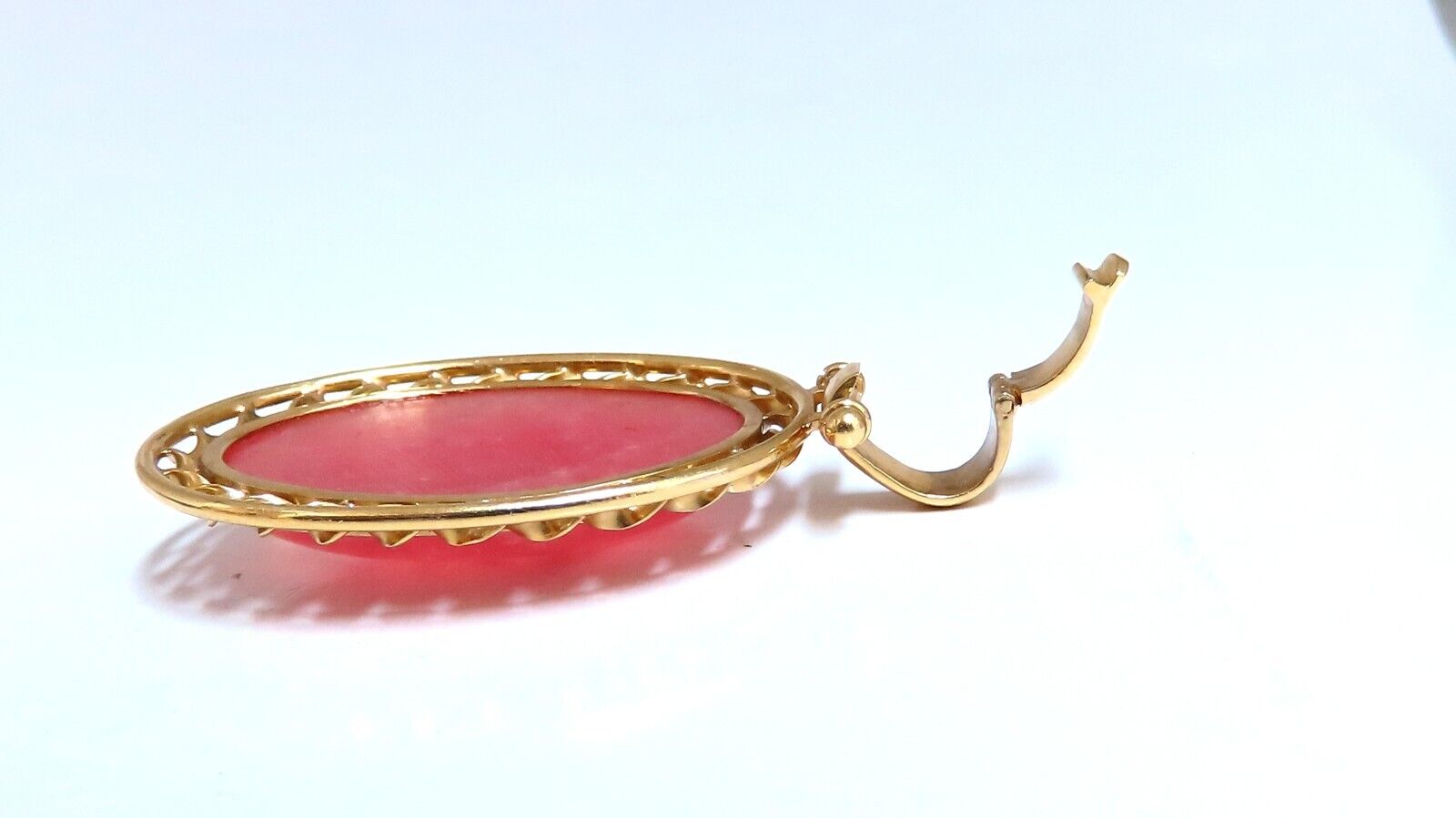30x20mm Natural Tourmaline Cabochon Pendant with 18K Gold Retractable Bale - Elegant Jewelry for Necklaces & Gift Giving