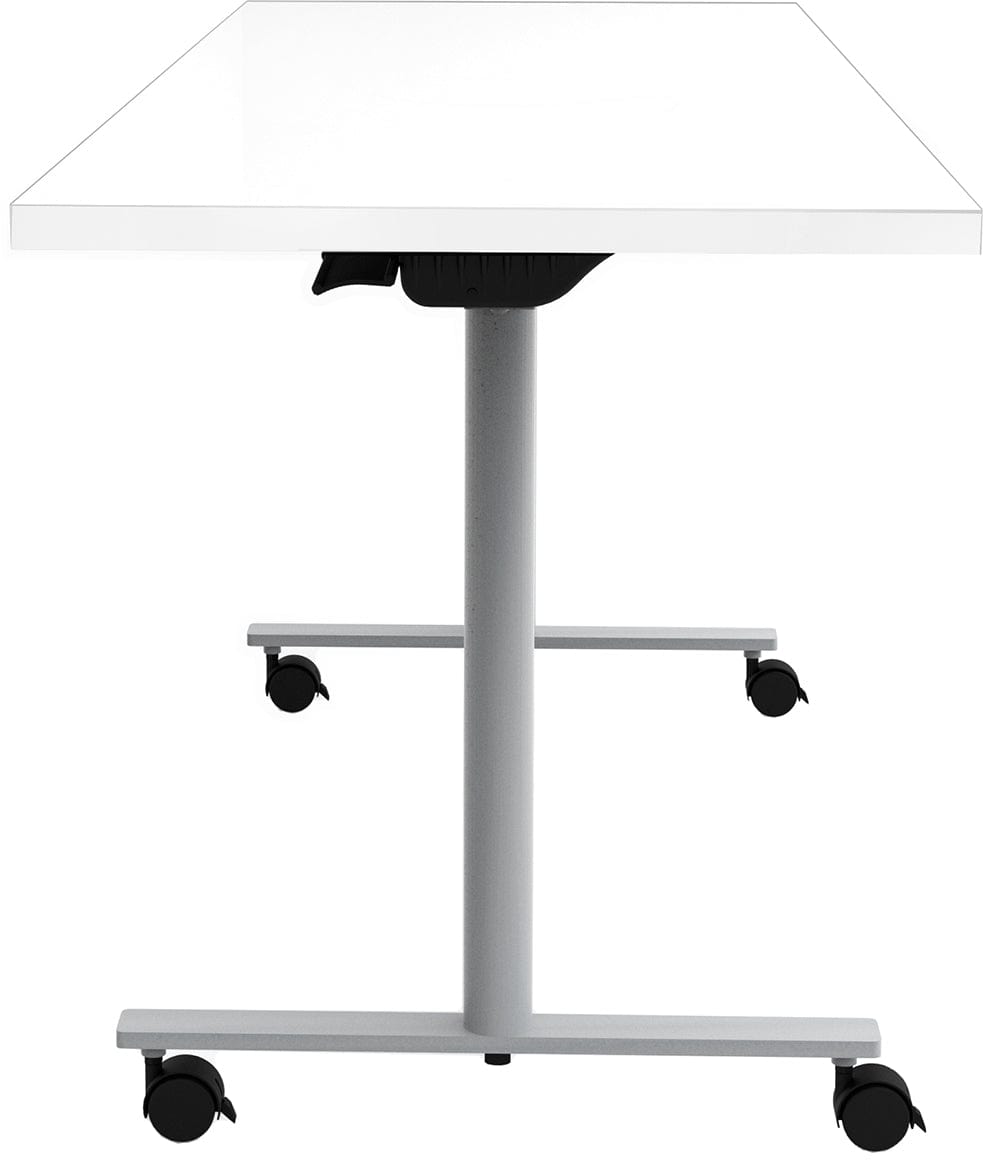 Safco JURNI 72 x 24 Inch Mobile Flip Table with Locking Casters - Adjustable Height Workstation for Office, Classroom, or Home Use [JN7224NFLPCA]