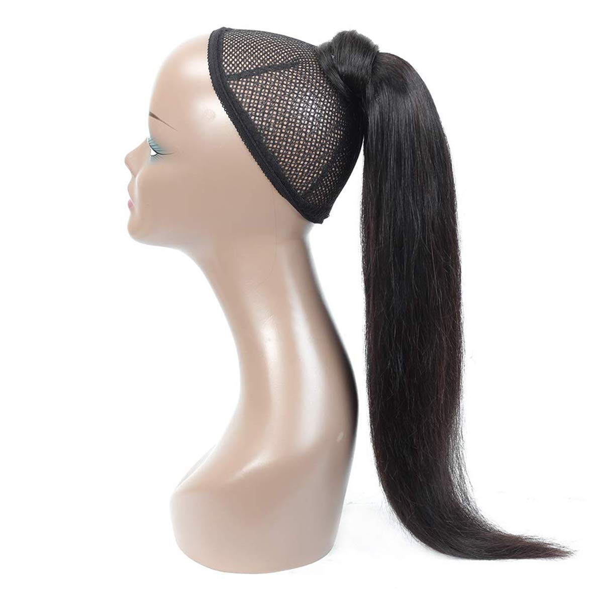 100% Real Remy Human Hair Ponytail Extensions 26 Inch 125g - Natural Black Straight Hair with Magic Paste Wrap for Women | Perfect for Parties, Weddings & Daily Styling