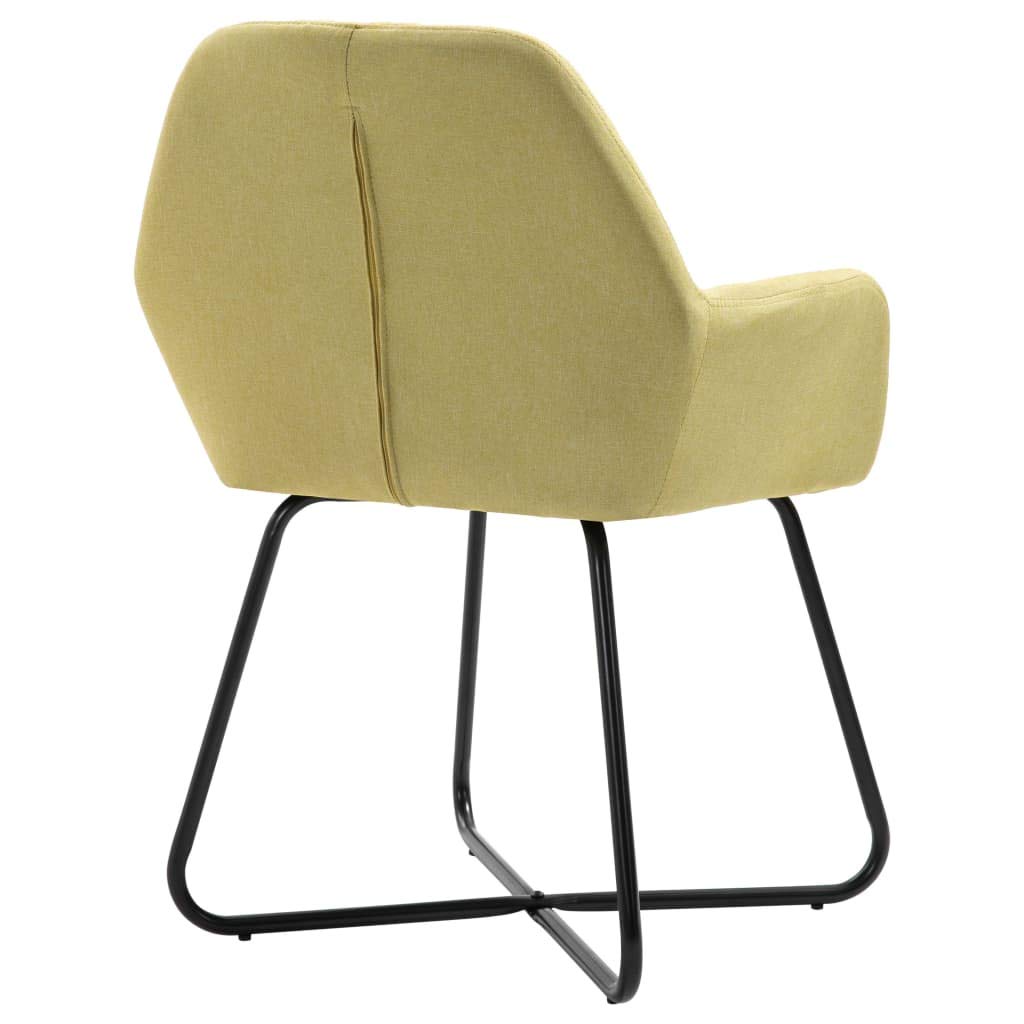 SKM Modern Dining Chairs Set of 2 - Green Fabric Upholstered Kitchen Chairs with Sturdy Metal Legs - Perfect for Dining Room, Kitchen, Breakfast Nook and Small Spaces