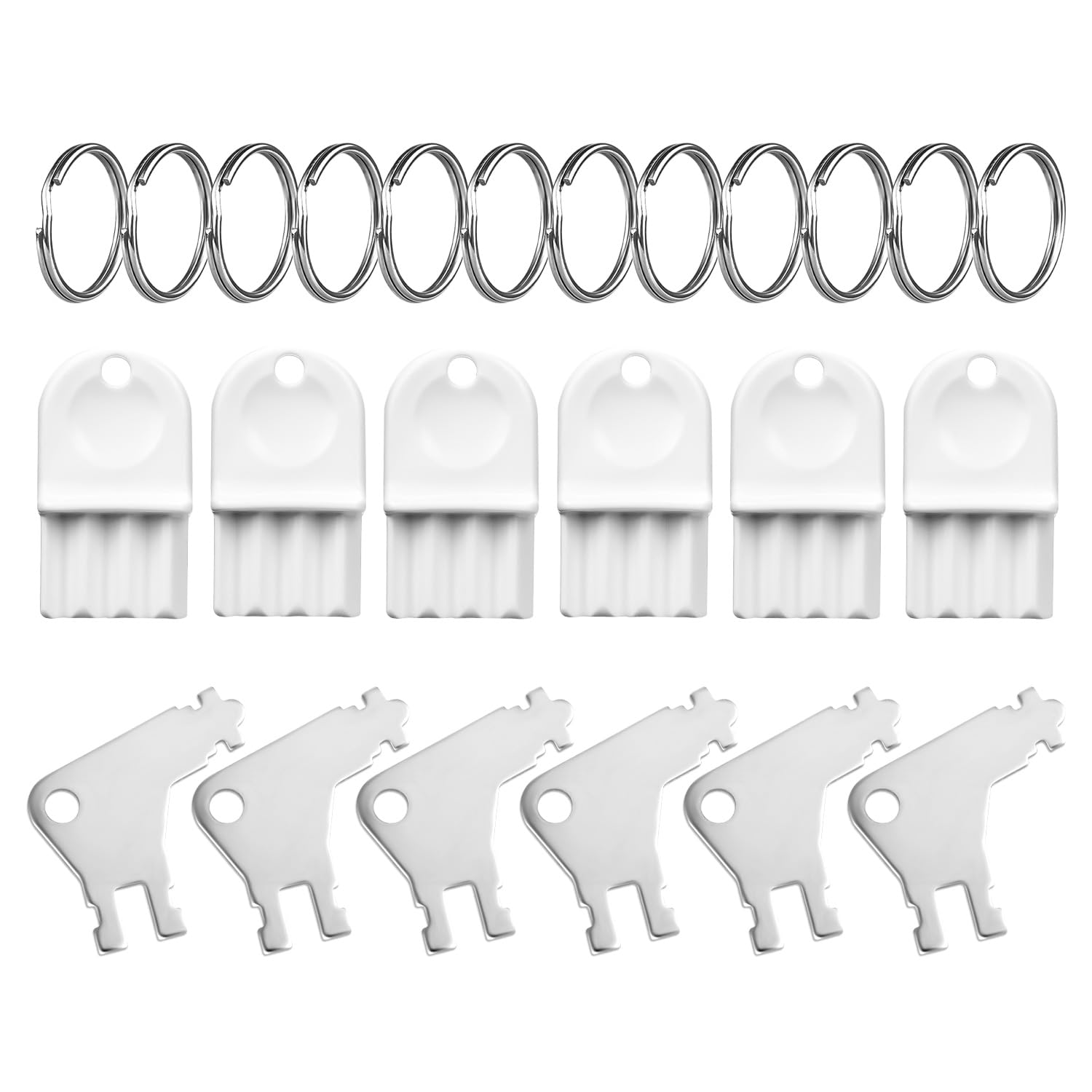 12-Piece Paper Towel Dispenser Key Set - Durable Metal & Plastic Toilet Paper Dispenser Replacement Keys with 12 Key Rings - Compatible with Waffle Georgia Pacific Dispensers - Perfect for Maintenance, Restrooms, Offices, and Commercial Facilities
