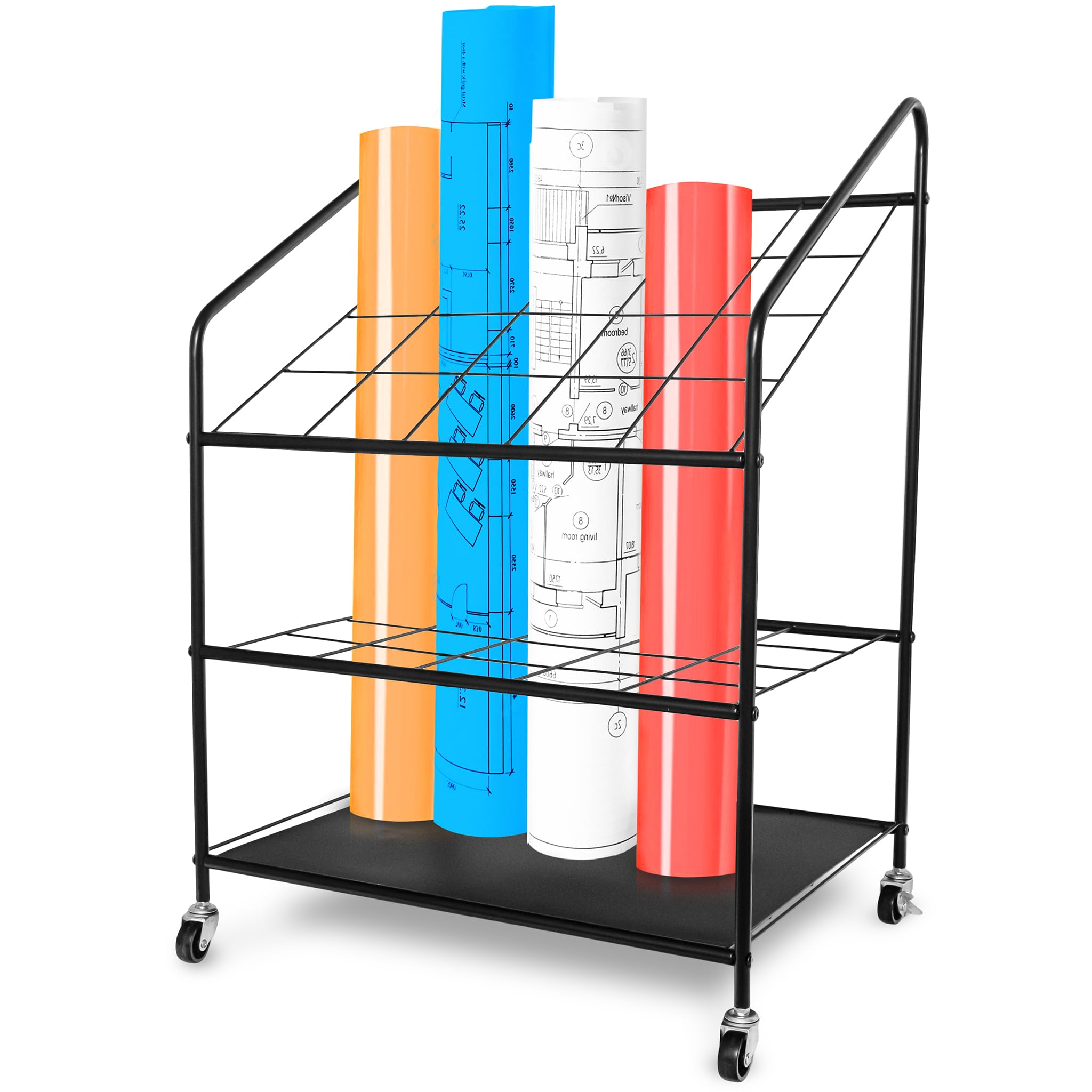 Blueprint Holder Storage Organizer with 20 Compartments - Large Blueprint Storage Rack for Posters, Maps, Documents - Perfect for Architects, Engineers & Office Organization