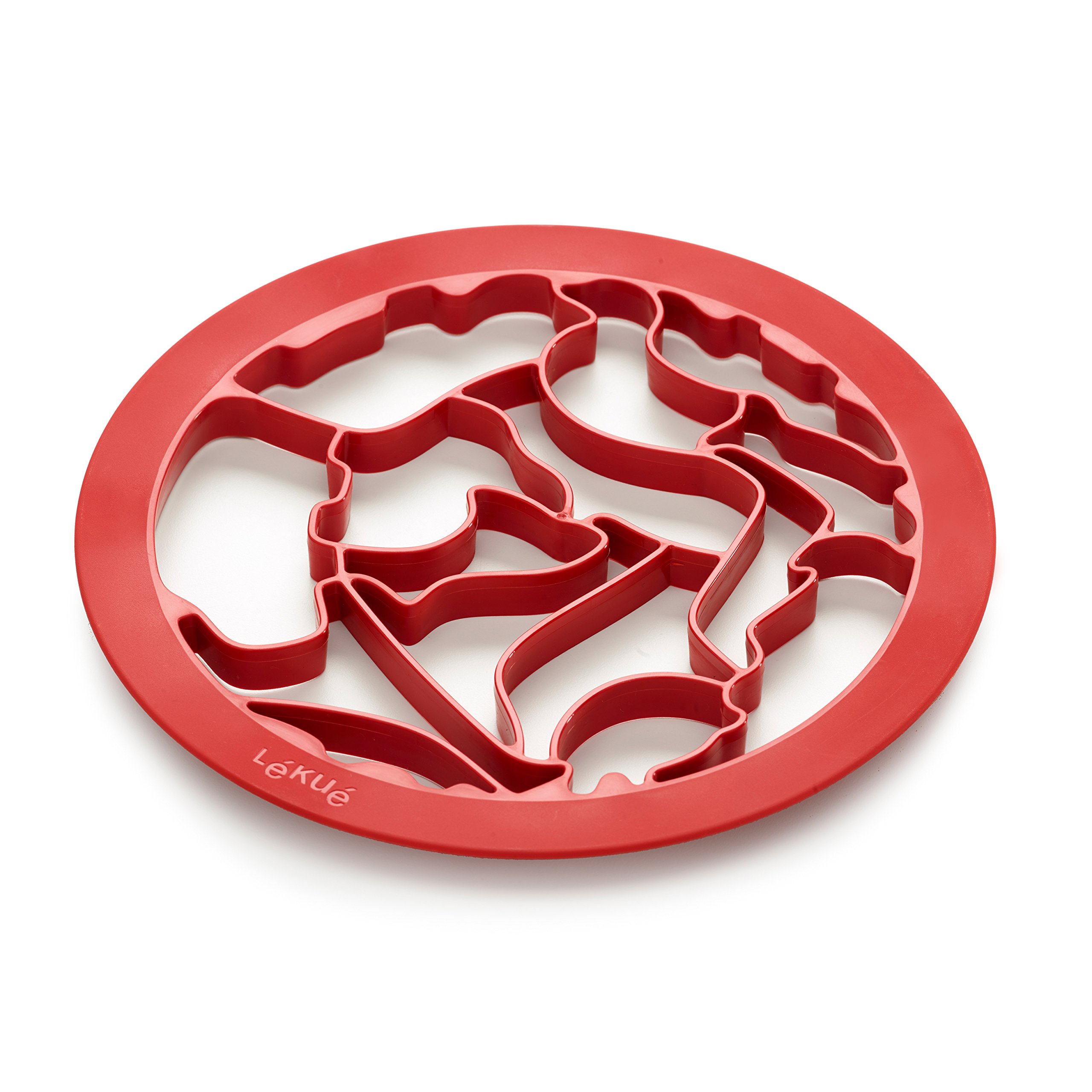 Lekue Animal-Shaped Cookie Cutter Puzzle Set - 5 Piece Stainless Steel Baking Tools for Kids & Adults - Perfect for Christmas Cookies, Birthday Parties & DIY Baking Projects (Red)