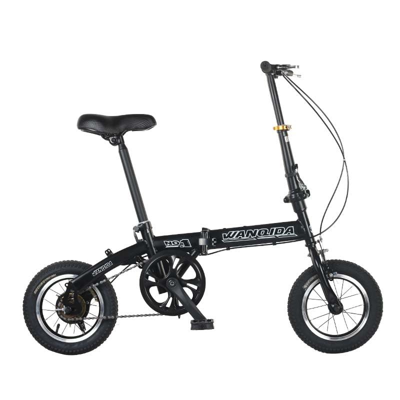 12 Inch Folding Bike for Adults - Lightweight Compact Black Bicycle for Men & Women - Portable Urban Commuter & Camping Bike - Perfect for City Travel, Outdoor Adventures & Daily Commute