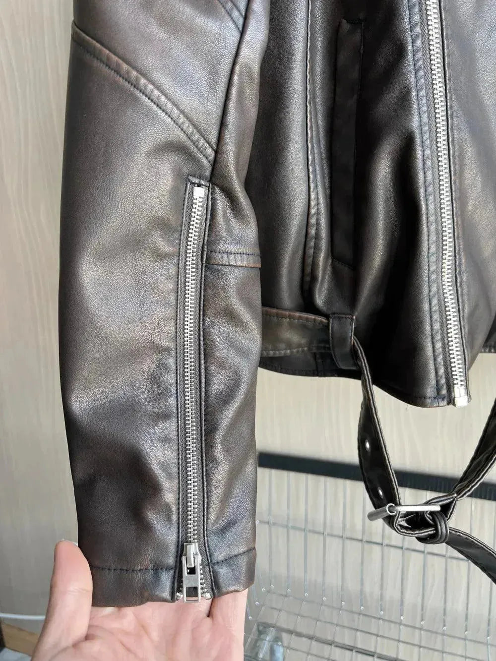 Vintage Men's Leather Biker Jacket - Genuine Motorcycle Jacket for Men - Cool Biker Style Outerwear - Perfect for Riding, Casual Wear & Fashion Outfits