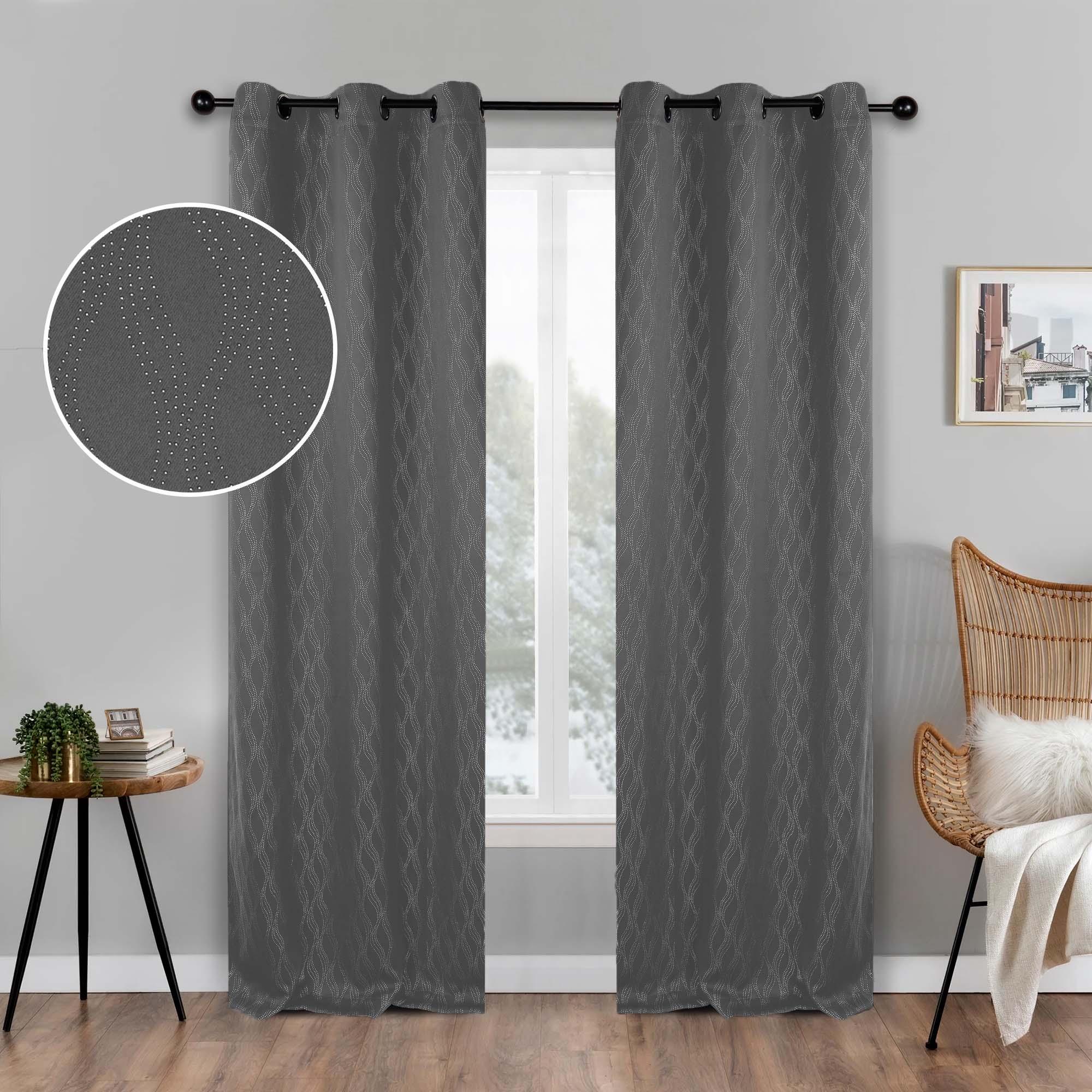 Zuri Textured Washable Blackout Curtains for Bedroom - Thermal Insulated Room Darkening Window Drapes (Set of 2 Panels) - Perfect for Nursery, Home Theater & Light Sleepers
