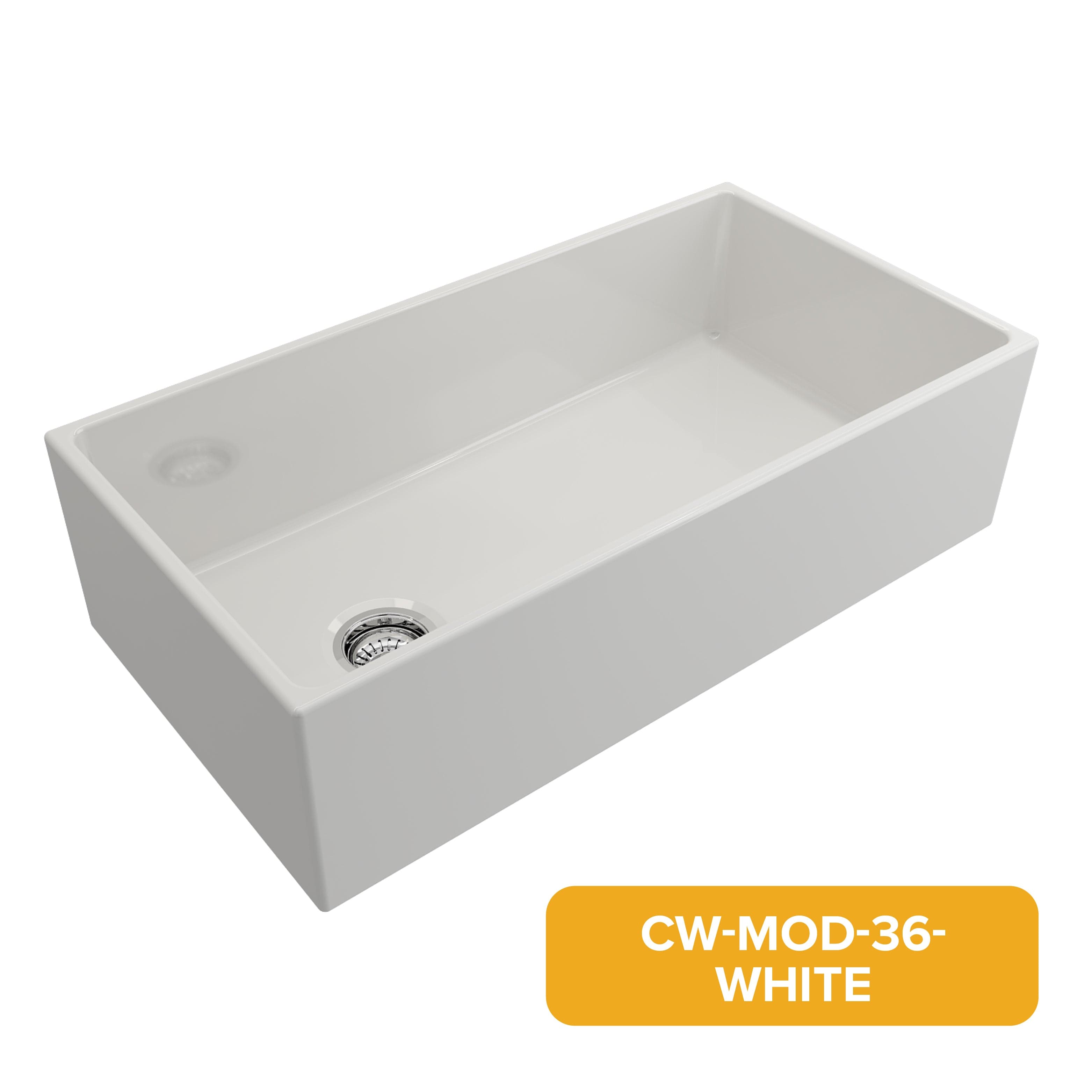 Crestwood 36 Inch Modern Single Bowl Fireclay Kitchen Sink - Durable Farmhouse Apron Front Sink for Rustic & Contemporary Kitchens | Perfect for Food Prep, Dishwashing & Home Renovation