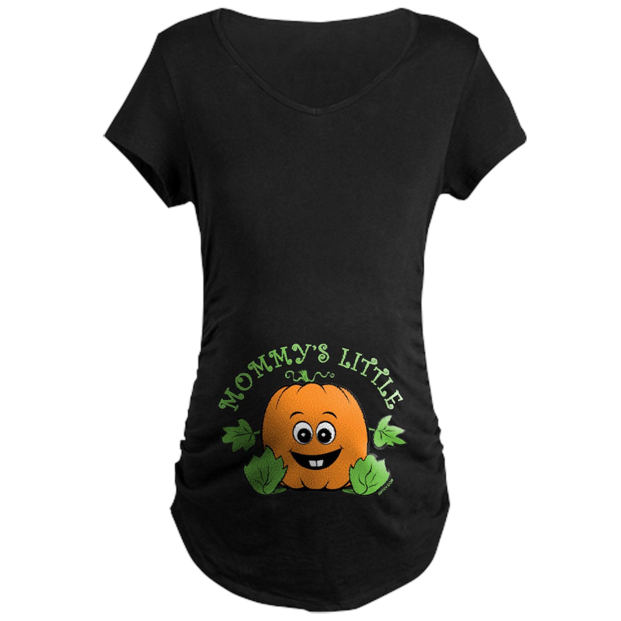 Mommy's Little Pumpkin Maternity Dark T-Shirt - Women's Ruched Side Pregnancy Tee for Expecting Mothers | Perfect for Baby Showers, Maternity Photos & Pregnancy Announcements