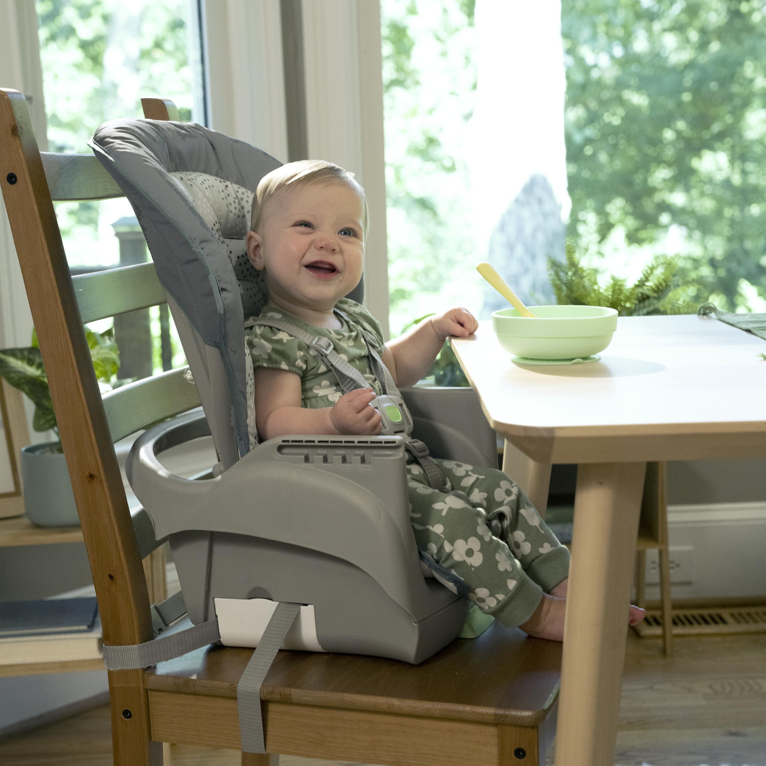 Ingenuity 6-in-1 Convertible High Chair for Babies & Toddlers (0-5 Years) - 6 Adjustable Modes, 2 Dishwasher-Safe Trays, Astro Design (Model 13108) - Perfect for Feeding, Learning & Playtime at Home or Daycare