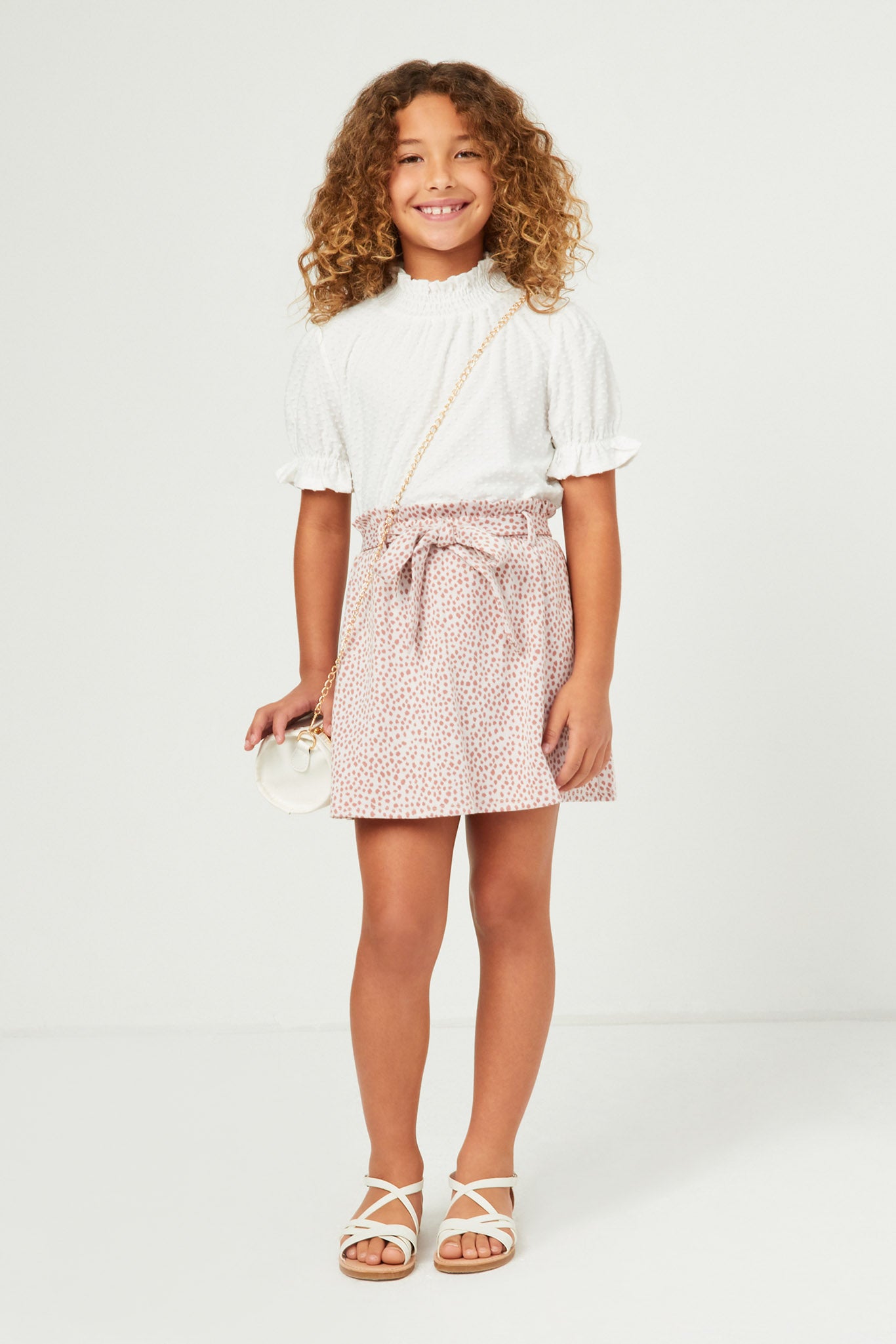 Spotted Animal Print Belted French Terry Skirt for Women - Casual Stretchy Comfortable Midi Skirt for Fall, Winter & Spring Outfits