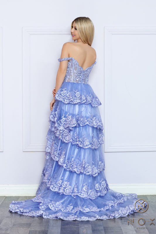 Pricilla Gown - Elegant Tiered Lace & Sequin Ball Gown for Prom, Wedding & Formal Events | Plus Size Evening Dress for Women