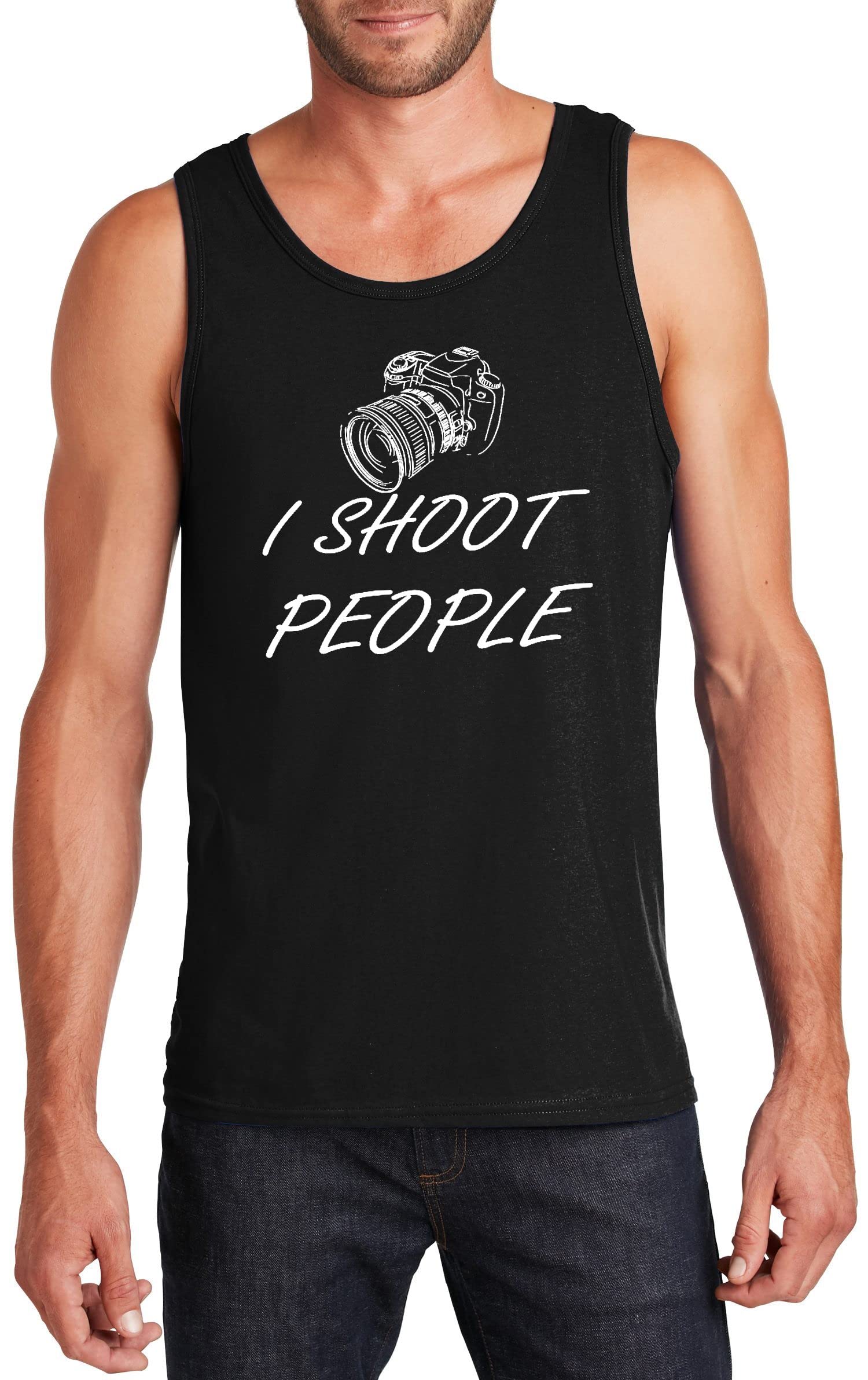 Funny Photography T-Shirt for Men - Comical 'I Shoot People' Graphic Tee - Perfect for Photographers, Camera Lovers & Humor Gifts