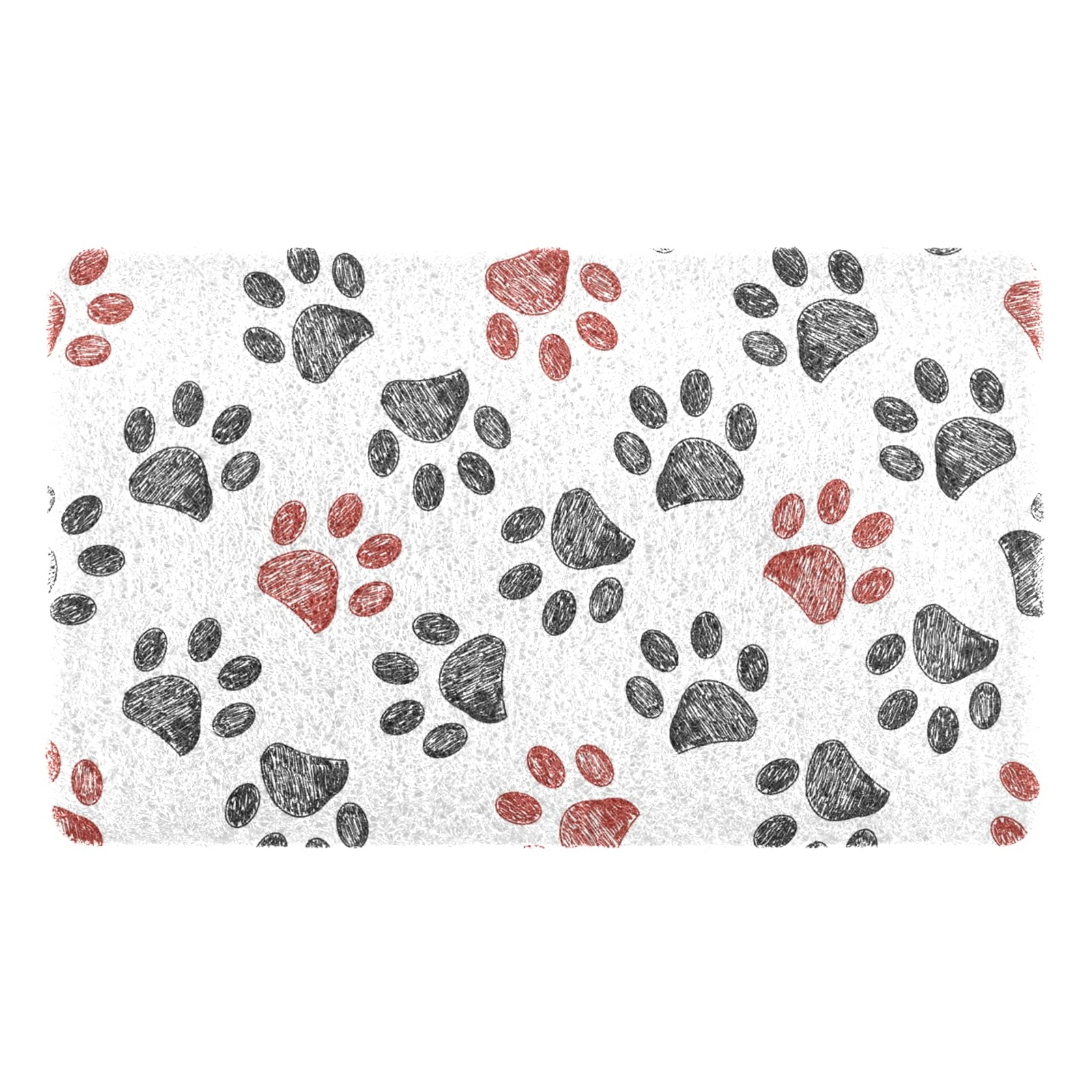 Sinestour Doodle Paw Cat Litter Mat - Super Absorbent Litter Trapping Mat with Soft Surface for Kitty Paws | Waterproof Cat Litter Pads for Scatter Control | Perfect for Multi-Cat Homes & Small Spaces