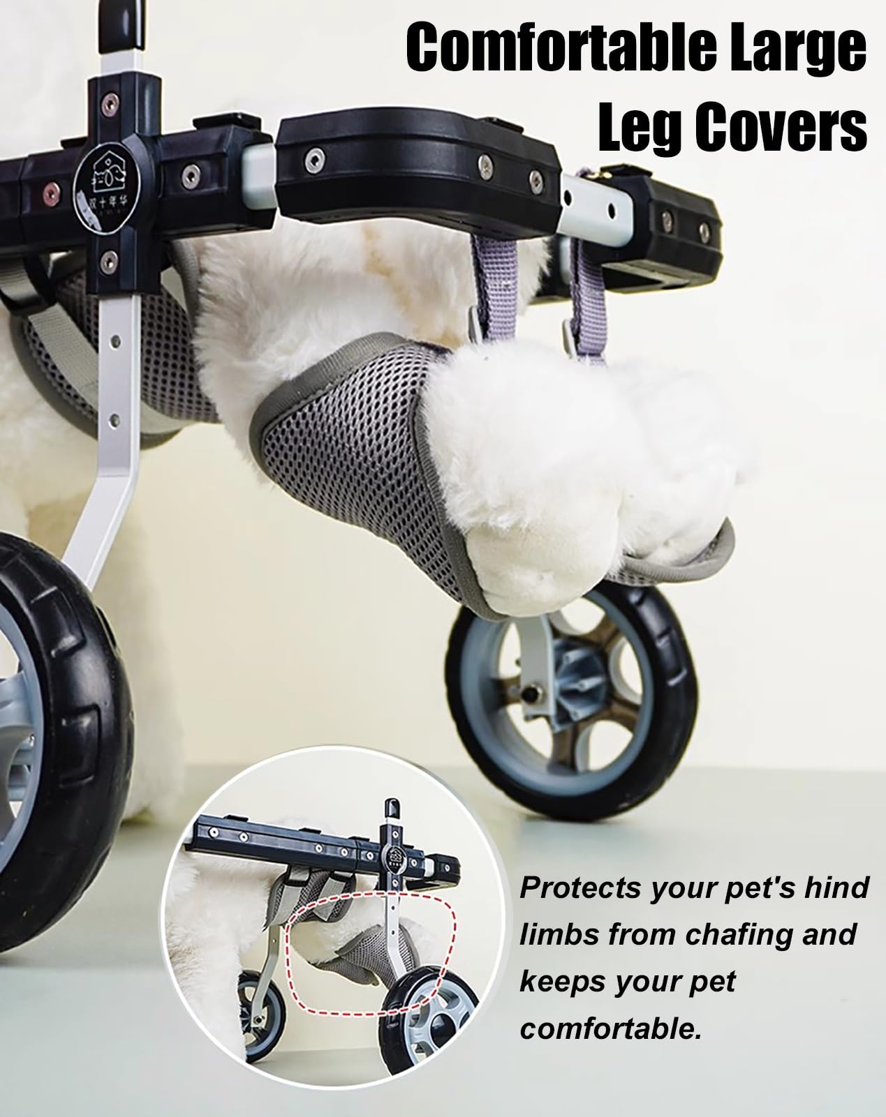Adjustable Dog Wheelchair Cart for Disabled Pets - Small, Medium & Large Size Pet Mobility Scooter for Hind Leg Injuries | Perfect for Rehab, Outdoor Walks & Daily Support (Large)