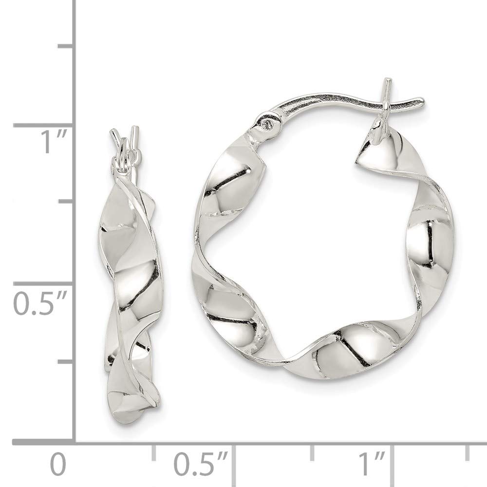 925 Sterling Silver Twisted Hoop Earrings for Women - 22mm x 22mm Hypoallergenic Dangle Earrings - Perfect for Everyday Wear, Date Night & Special Occasions