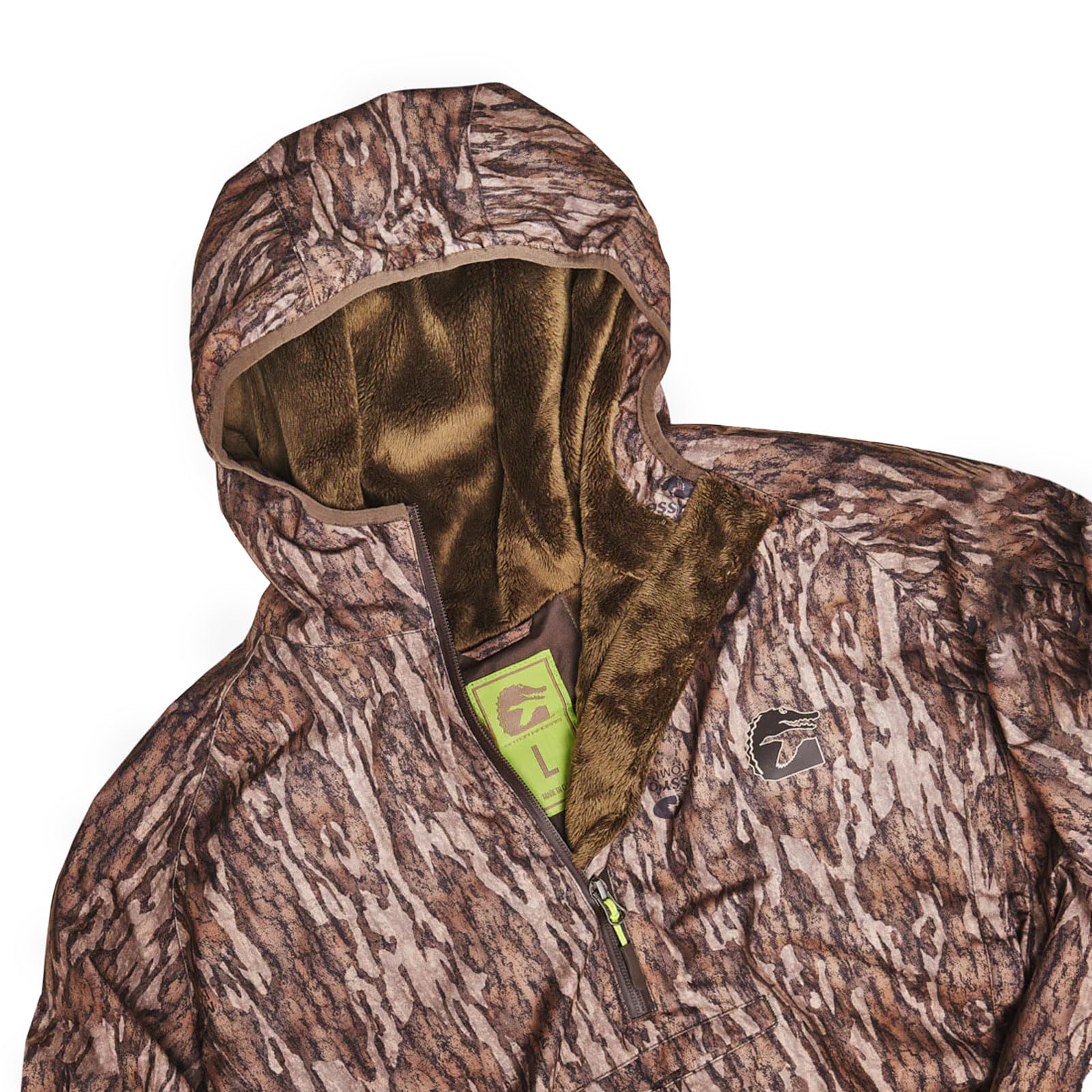Gator Waders Men's Waterproof Fleece-Lined Hoodie - Cold Weather 1/2 Zip Outdoor Jacket with Handwarmer Pockets for Hunting, Fishing & Hiking