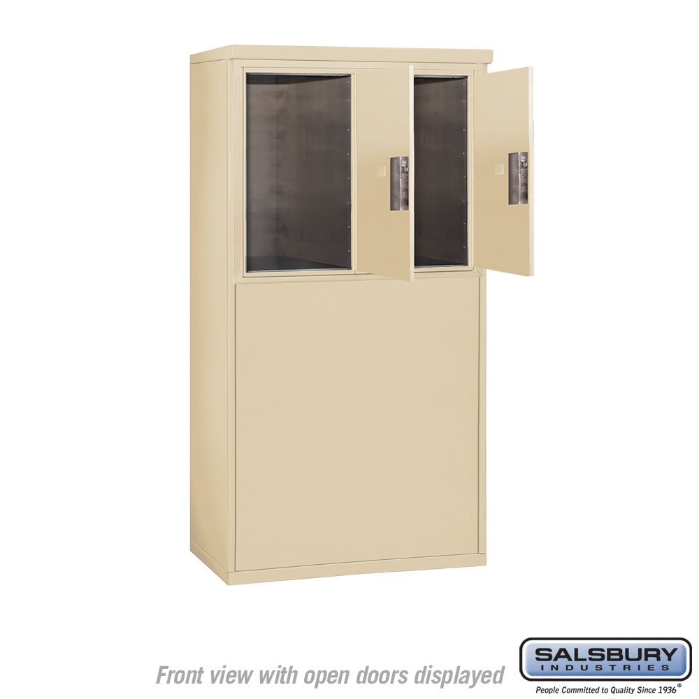 Free Standing Horizontal 4C Mailbox by Salsbury Industries - 3906D-2PSFU Sandstone Finish | Durable Outdoor Mailbox for Residential & Commercial Use