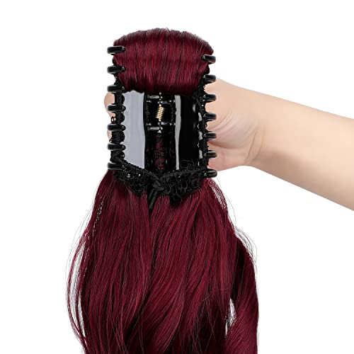 Clip-in Ponytail Hair Extension with Claw Clip - Natural Looking Hairpiece for Instant Volume & Length - Perfect for Parties, Weddings & Everyday Styling