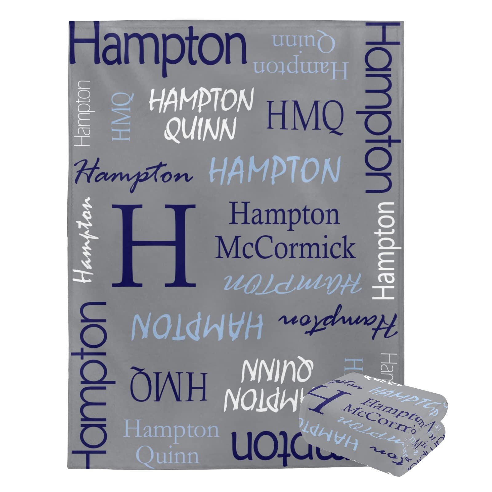 Personalized Baby Blankets for Boys with Custom Name - Soft Newborn Baby Blanket Gift for Baby Shower, Birthday, Christening | Perfect for Nursery, Stroller, Travel & Photo Shoots